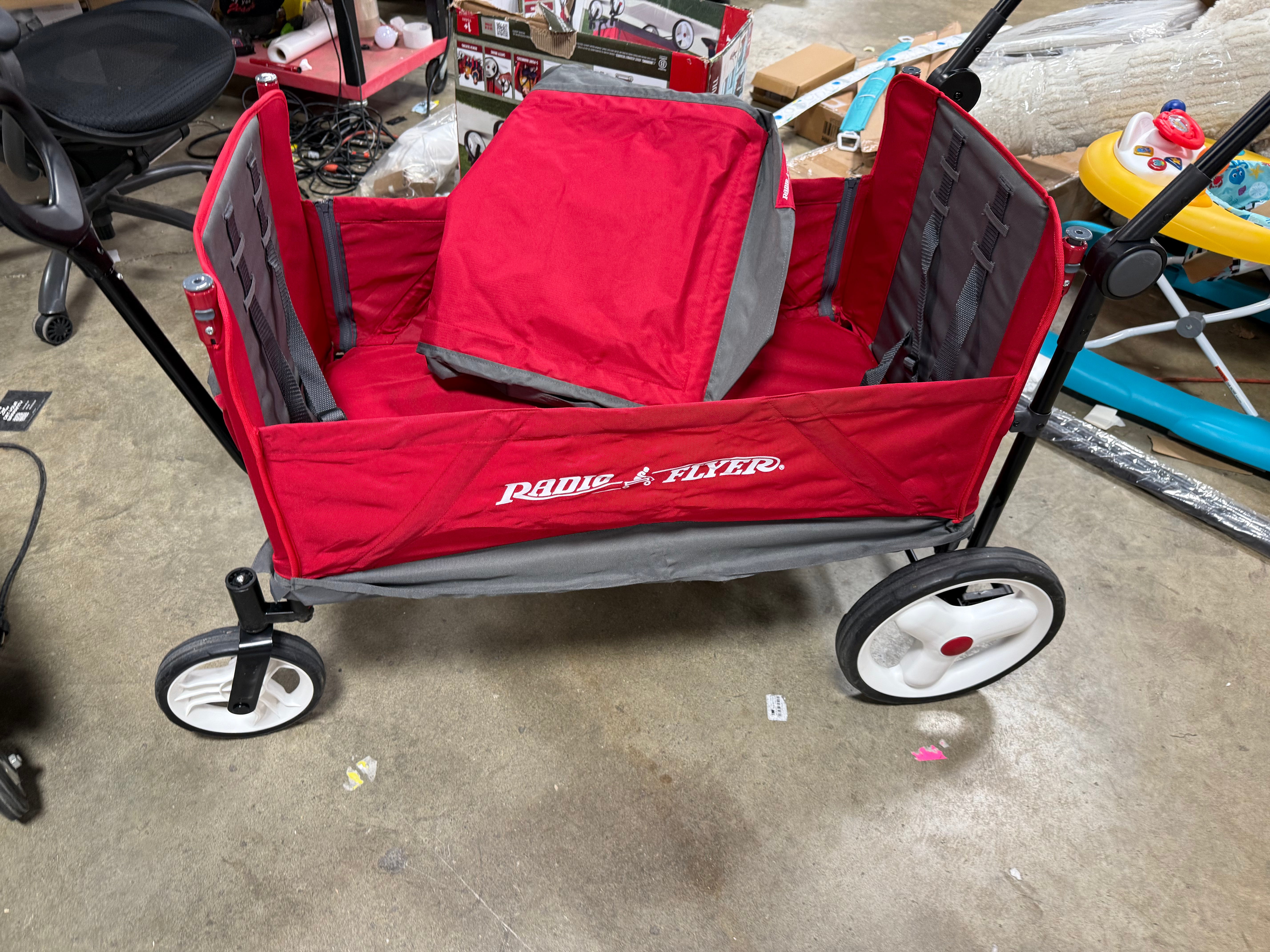 Convertible Kid and Cargo Stroller Wagon with Canopy
