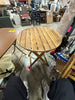 2 PCS Patio Bistro Set Acacia Wood Folding Set w/ Round Coffee Table & Padded Cushion Outdoor Chair and Table Set for Balcony Garden Beige