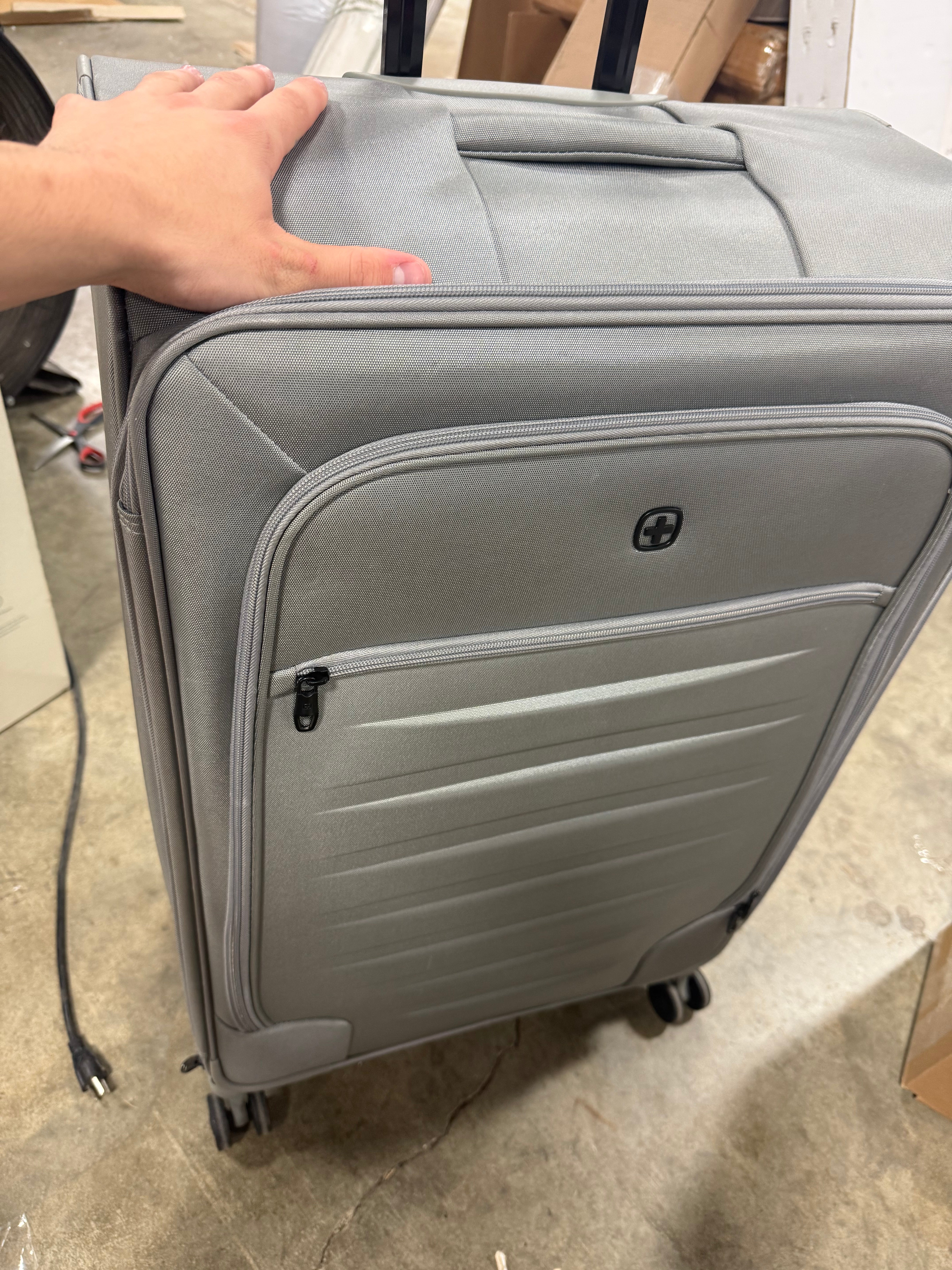 Checklite Softside Large Checked Suitcase - Gray