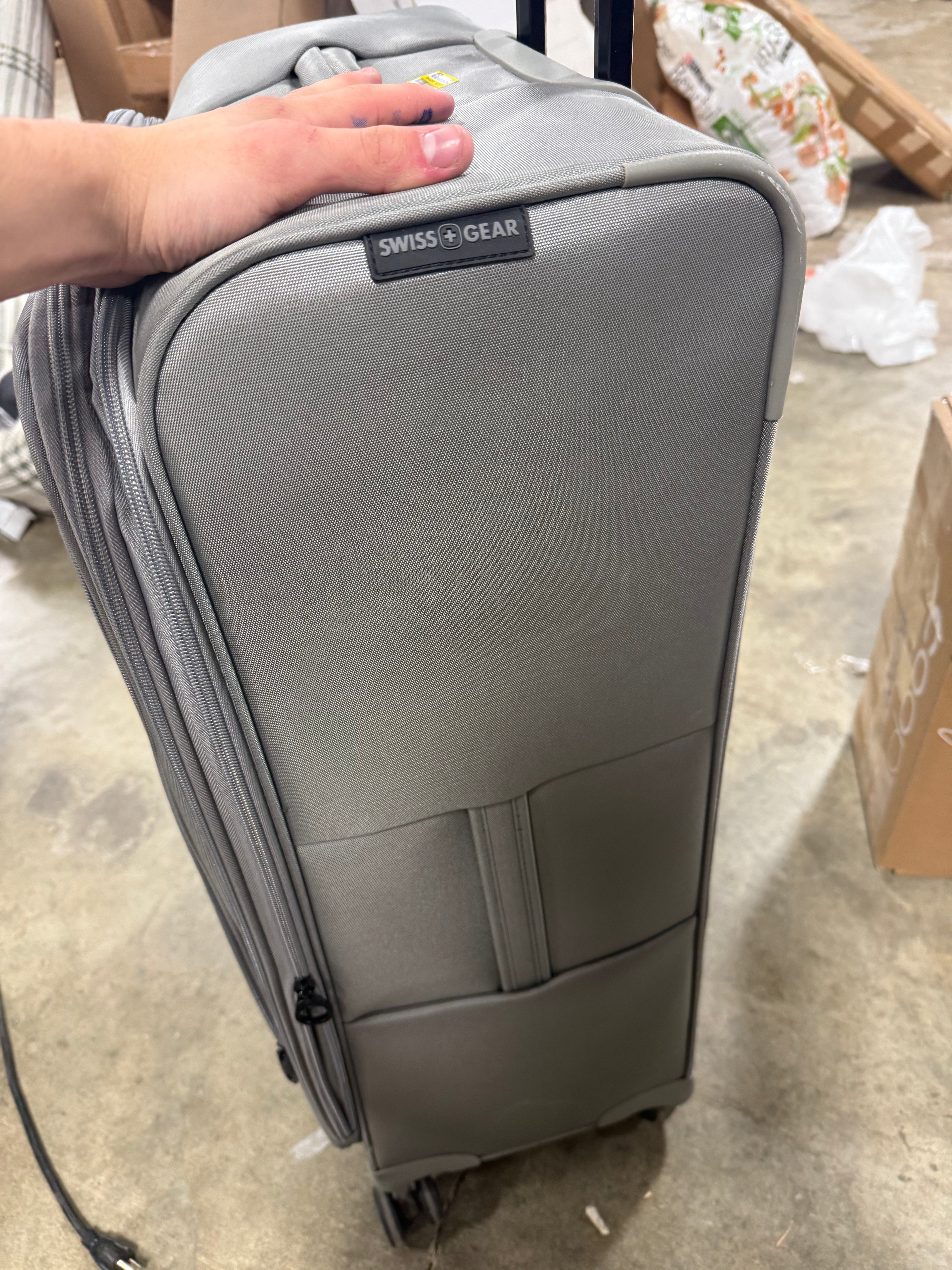 Checklite Softside Large Checked Suitcase - Gray