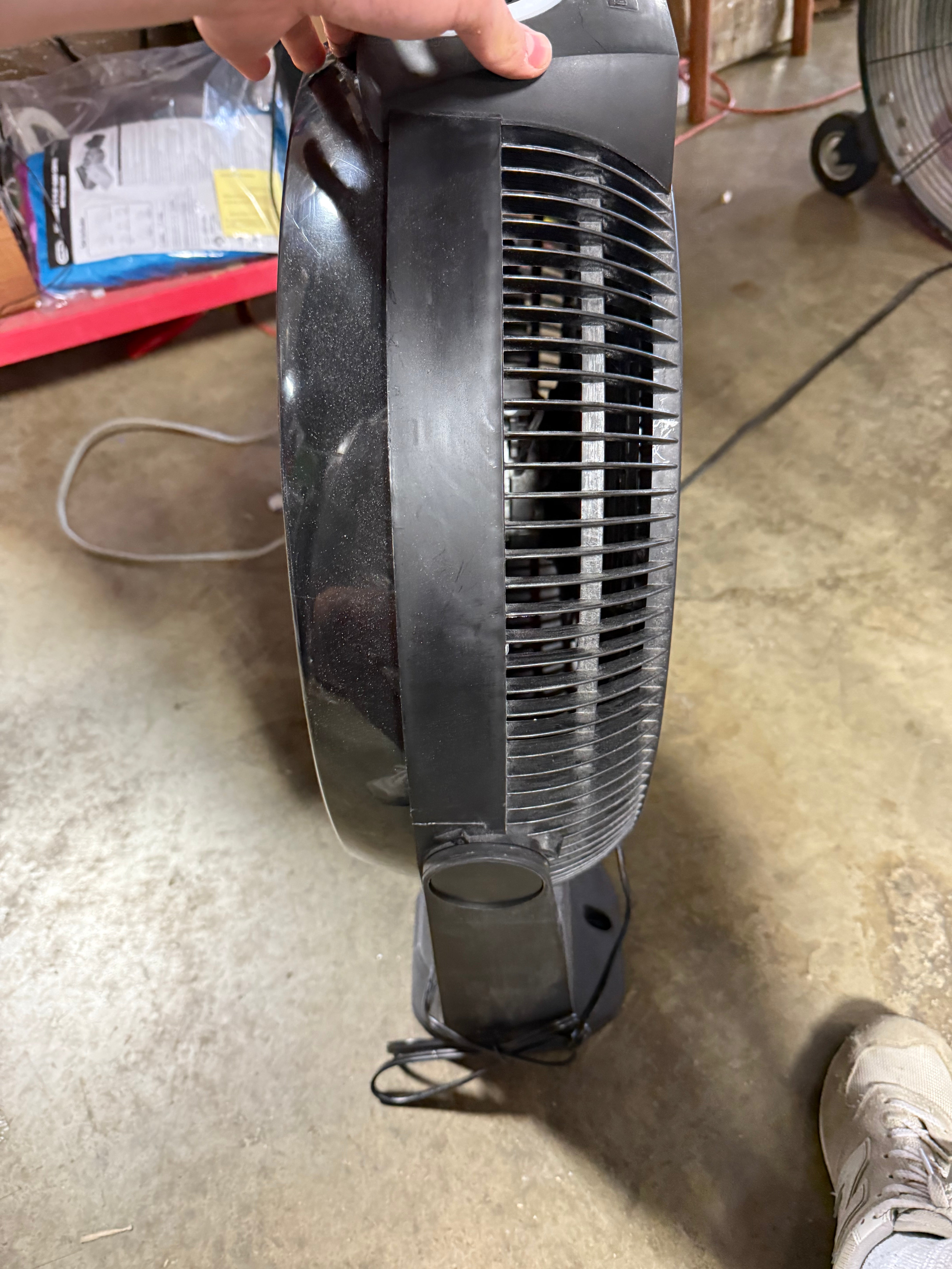 Floor Cyclone Fan without Remote: Adjustable Tilt, Wall Mountable, 3-Speed, Indoor Use, Black