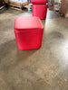 Red Square Ancillary Ottoman with Upholstered Top