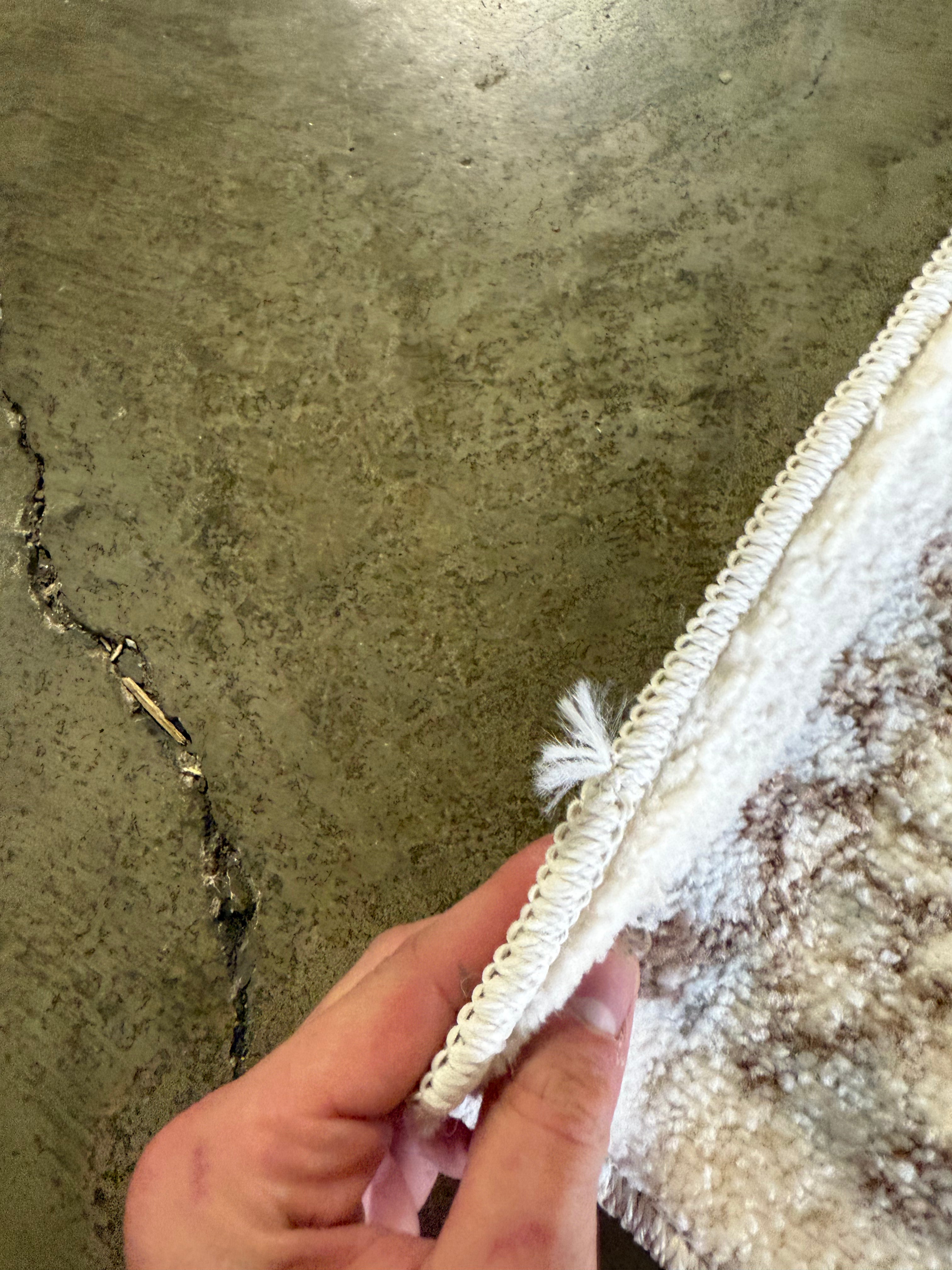 Washable Distressed Persian Accent Rug Cream - 2'x7' Runner