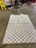 Washable Checkerboard Plush Accent Rug - Indoor Gray Medium Pile, Skid-Resistant - 2'6