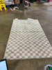 Washable Checkerboard Plush Accent Rug - Indoor Gray Medium Pile, Skid-Resistant - 2'6