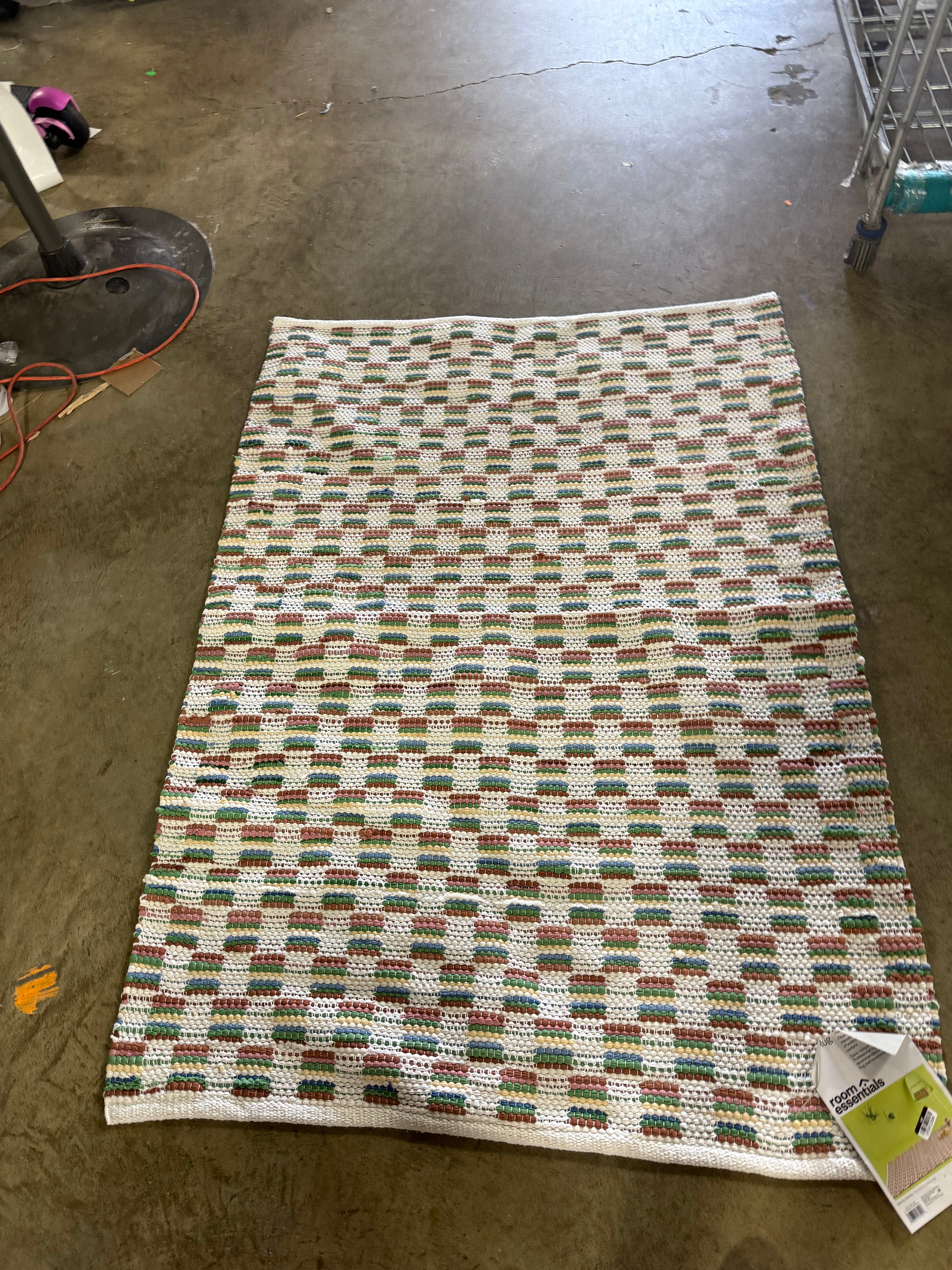 Checkered Chindi Handwoven Area Rug 4'x5'6"