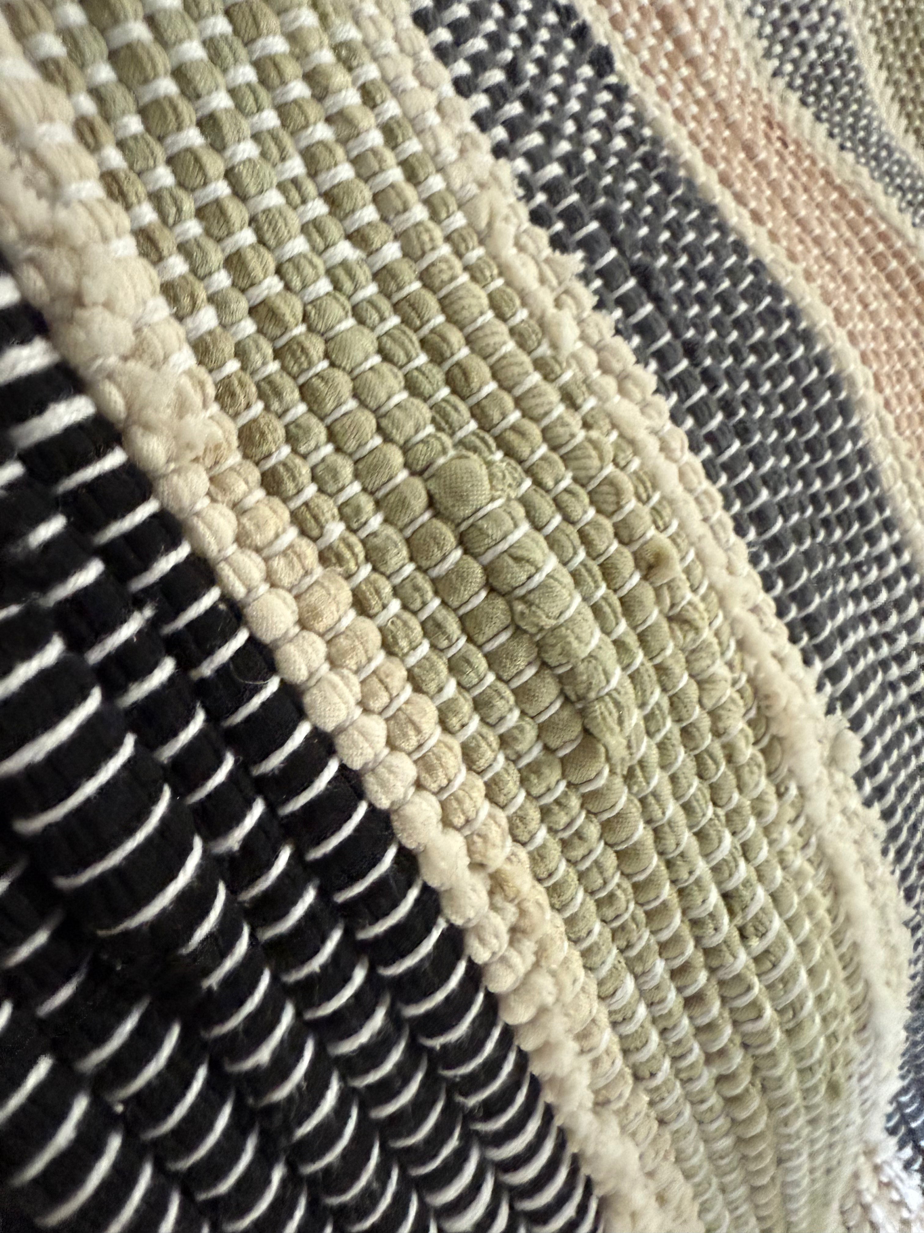 Check Striped Chindi Handwoven Area Rug 4'x5'6"