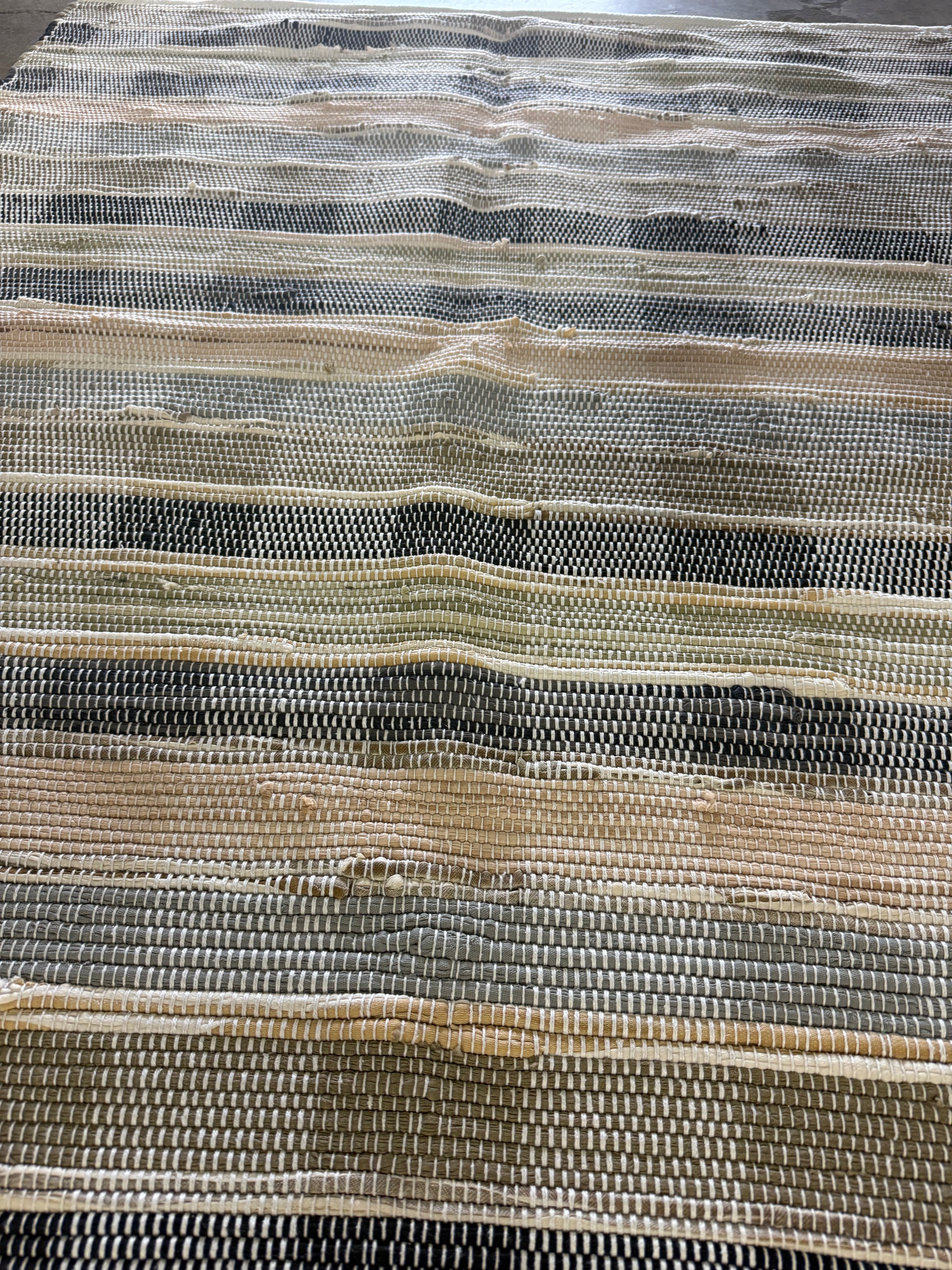 Check Striped Chindi Handwoven Area Rug 4'x5'6"