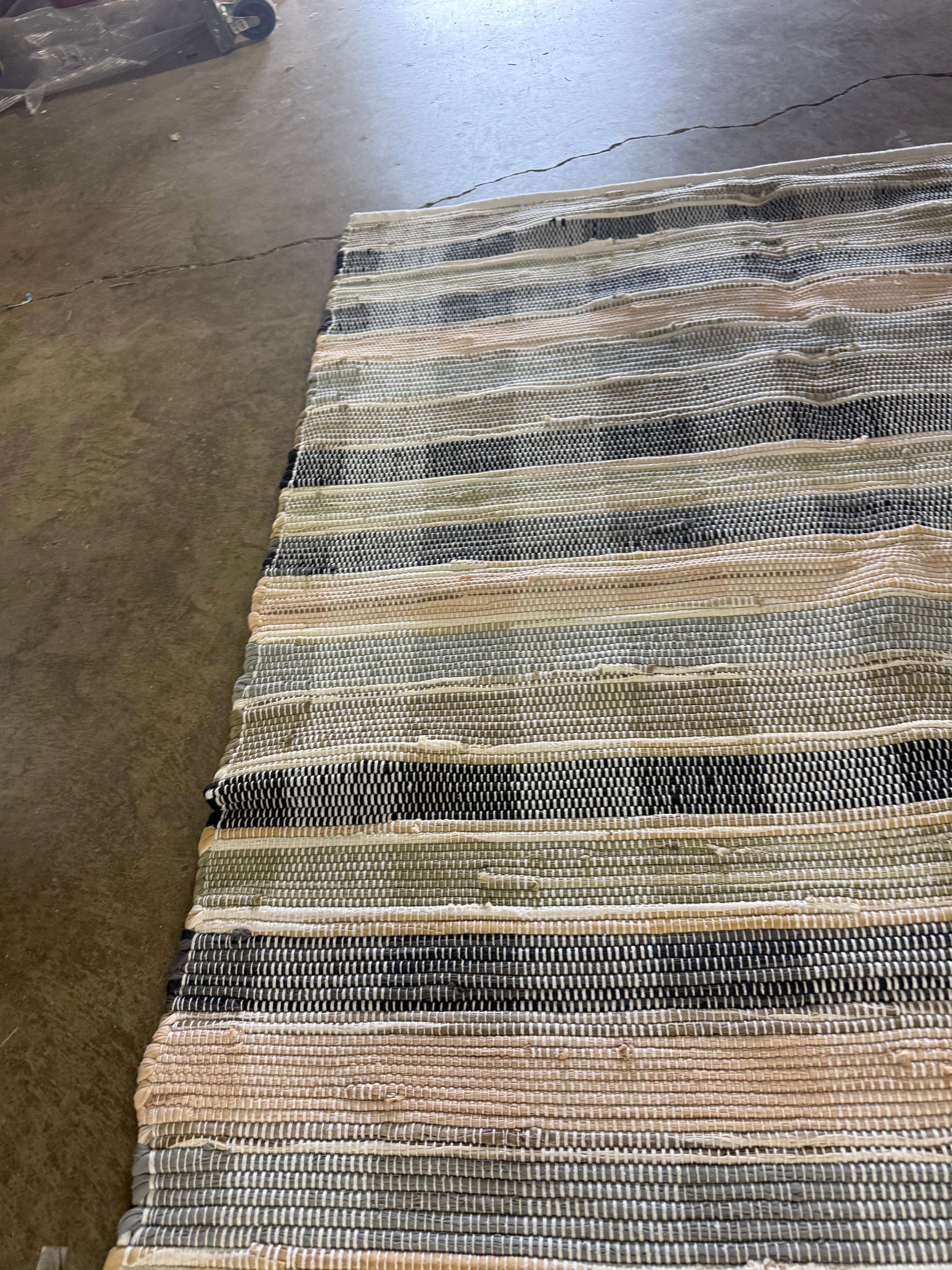 Check Striped Chindi Handwoven Area Rug 4'x5'6"