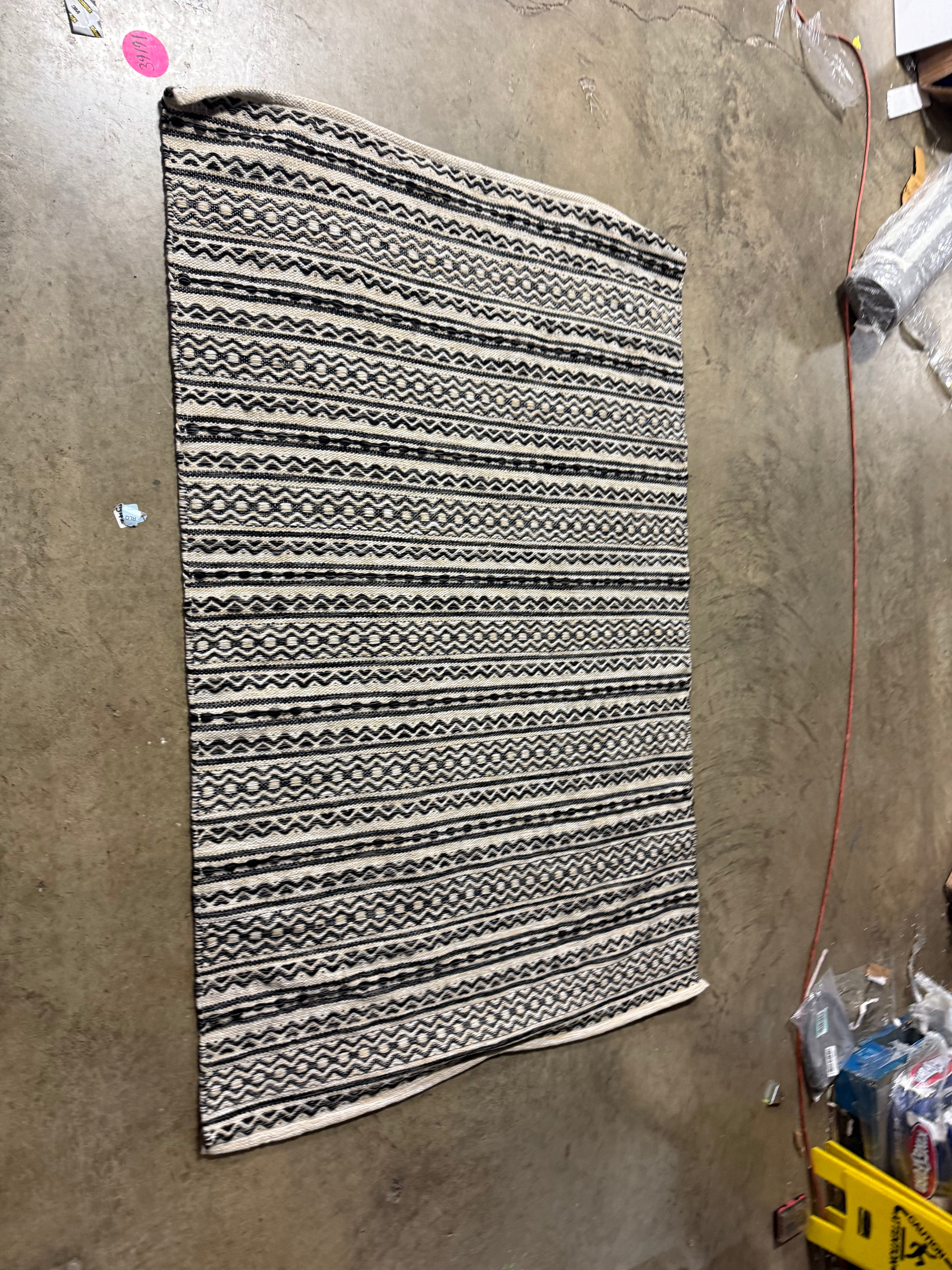 Washable Norwalk Stripe Rug Black/White - 4'x6'