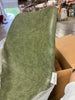 Markley Modern Leather Dining Chair With Metal Legs, Olive Green