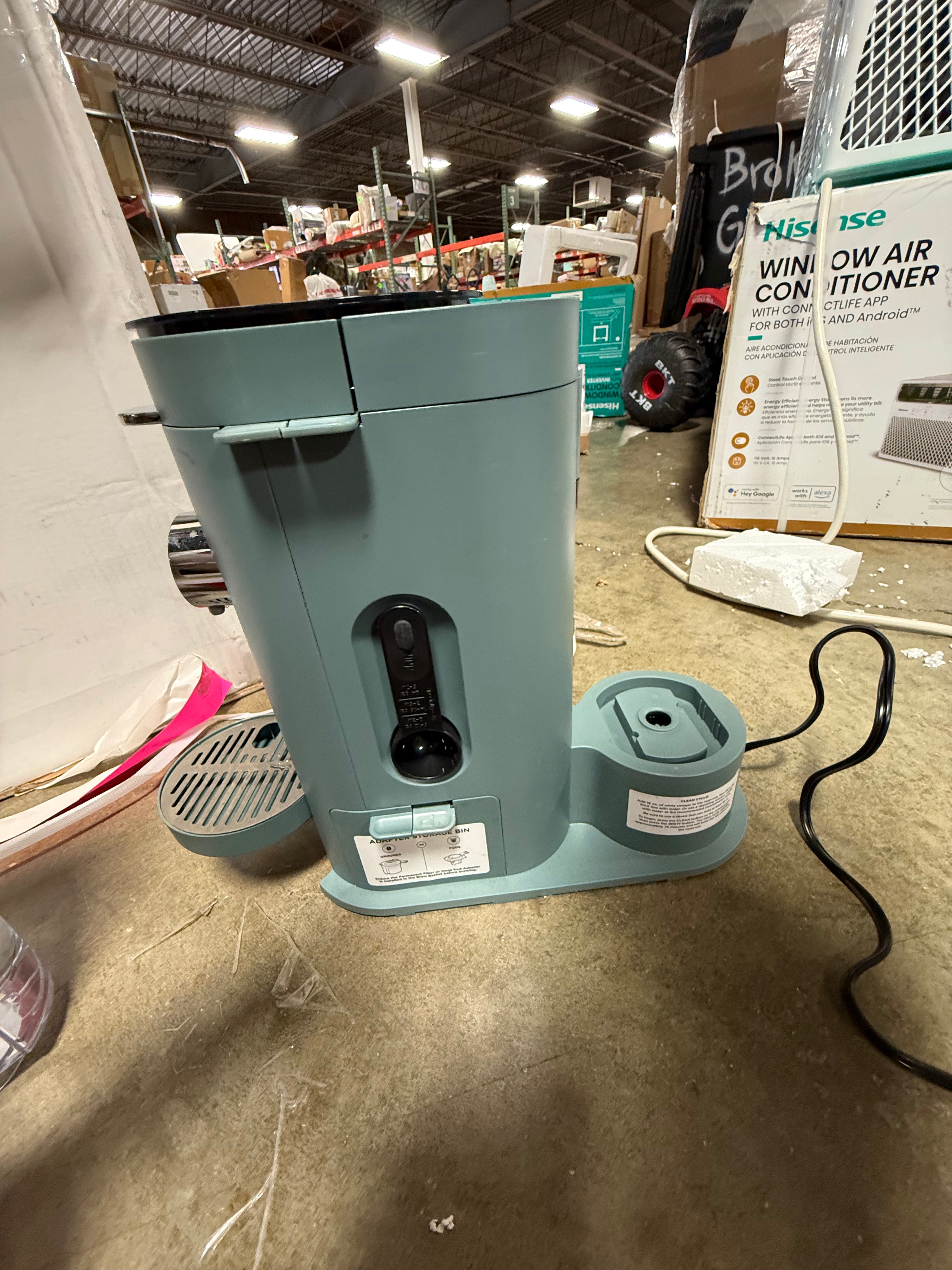 Pods & Grounds Specialty Single-Serve Coffee Maker, K-Cup Pod Compatible, Built-In Milk Frother, Travel Mug Sizes, Iced Coffee Maker, Sage Green