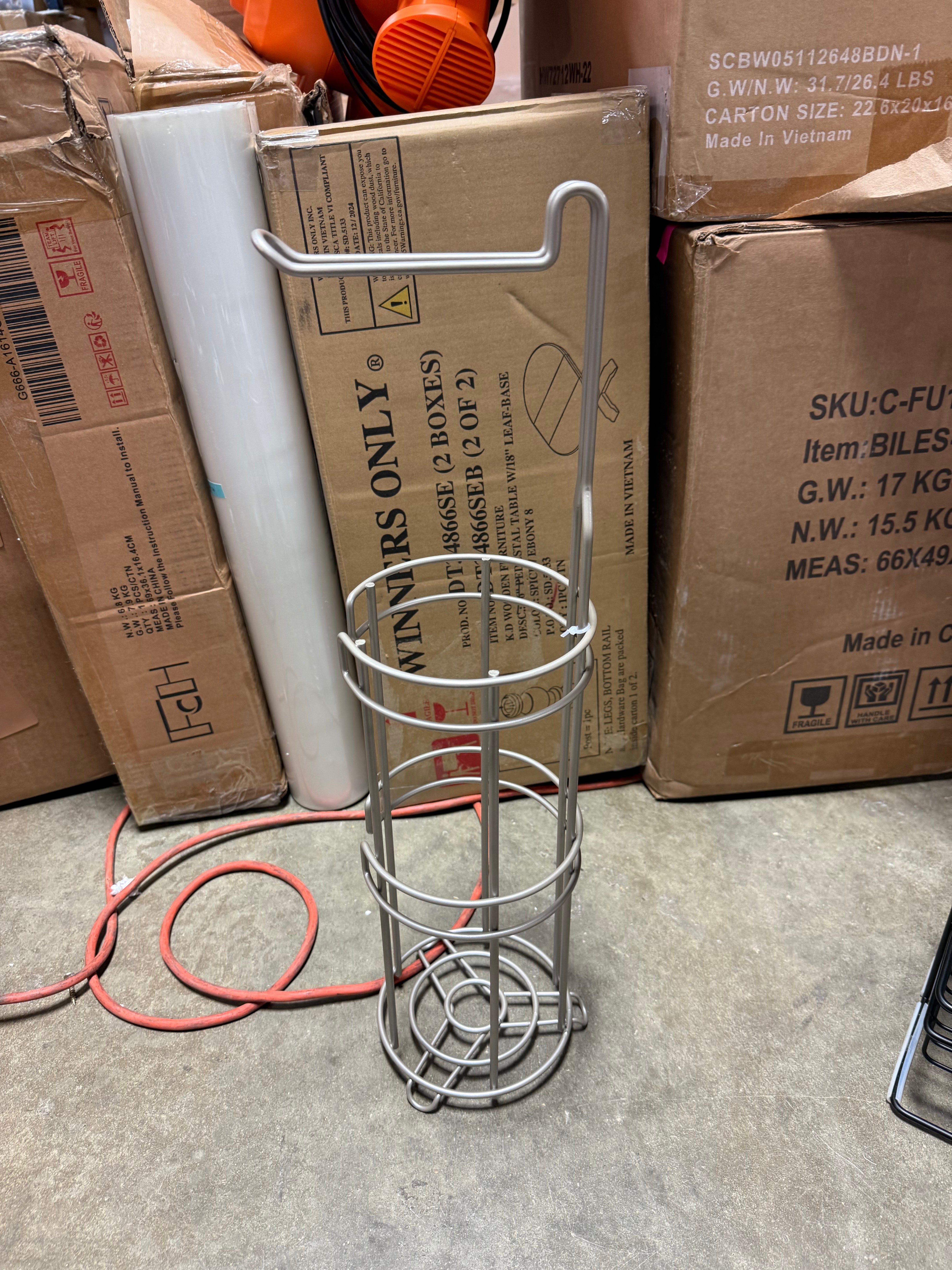 4 Roll Reserve Plus Freestanding Toilet Tissue Holder Silver - Steel Construction