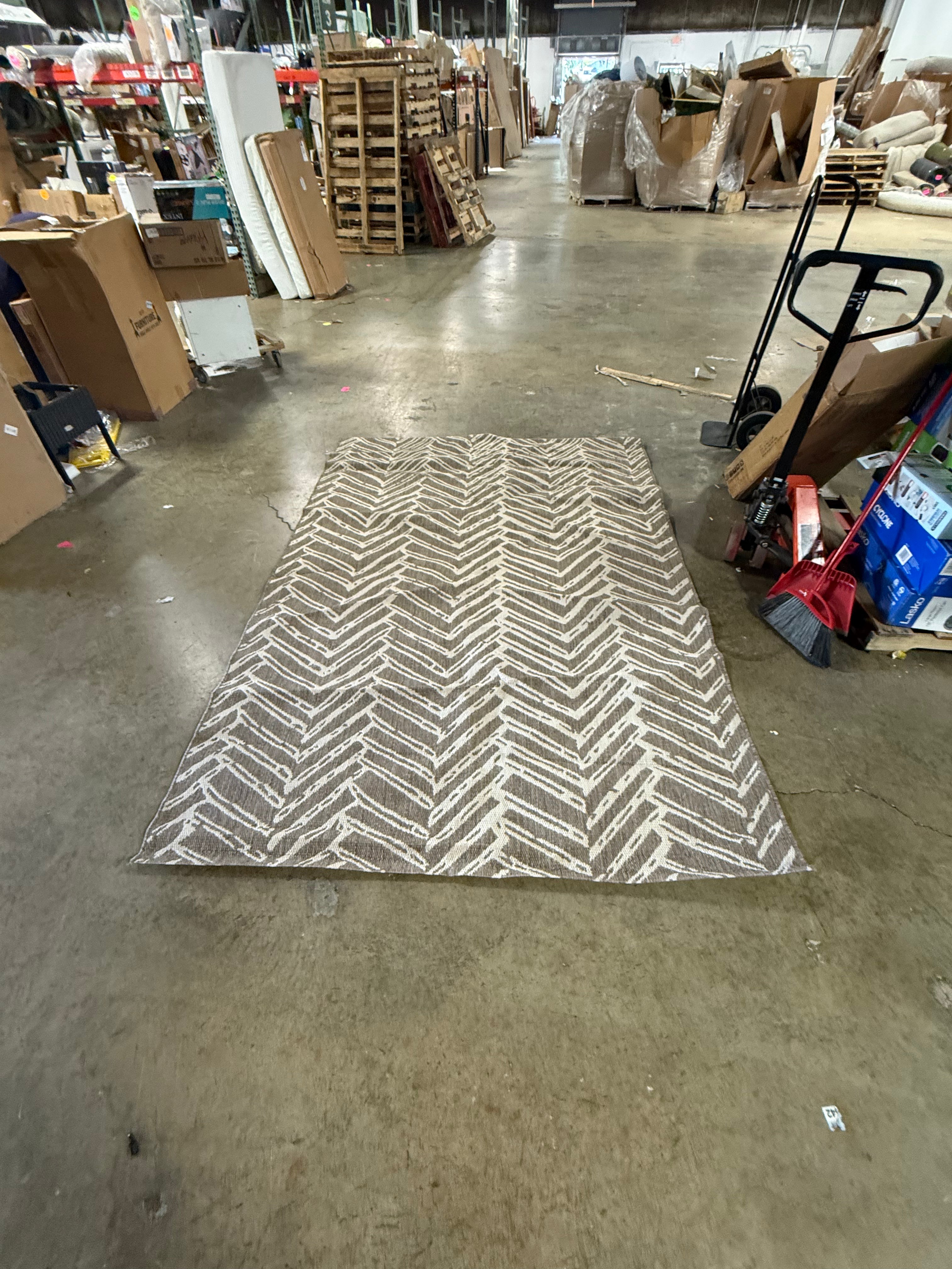 Macklin Herringbone Indoor/Outdoor Area Rug 6'3"x9'2"