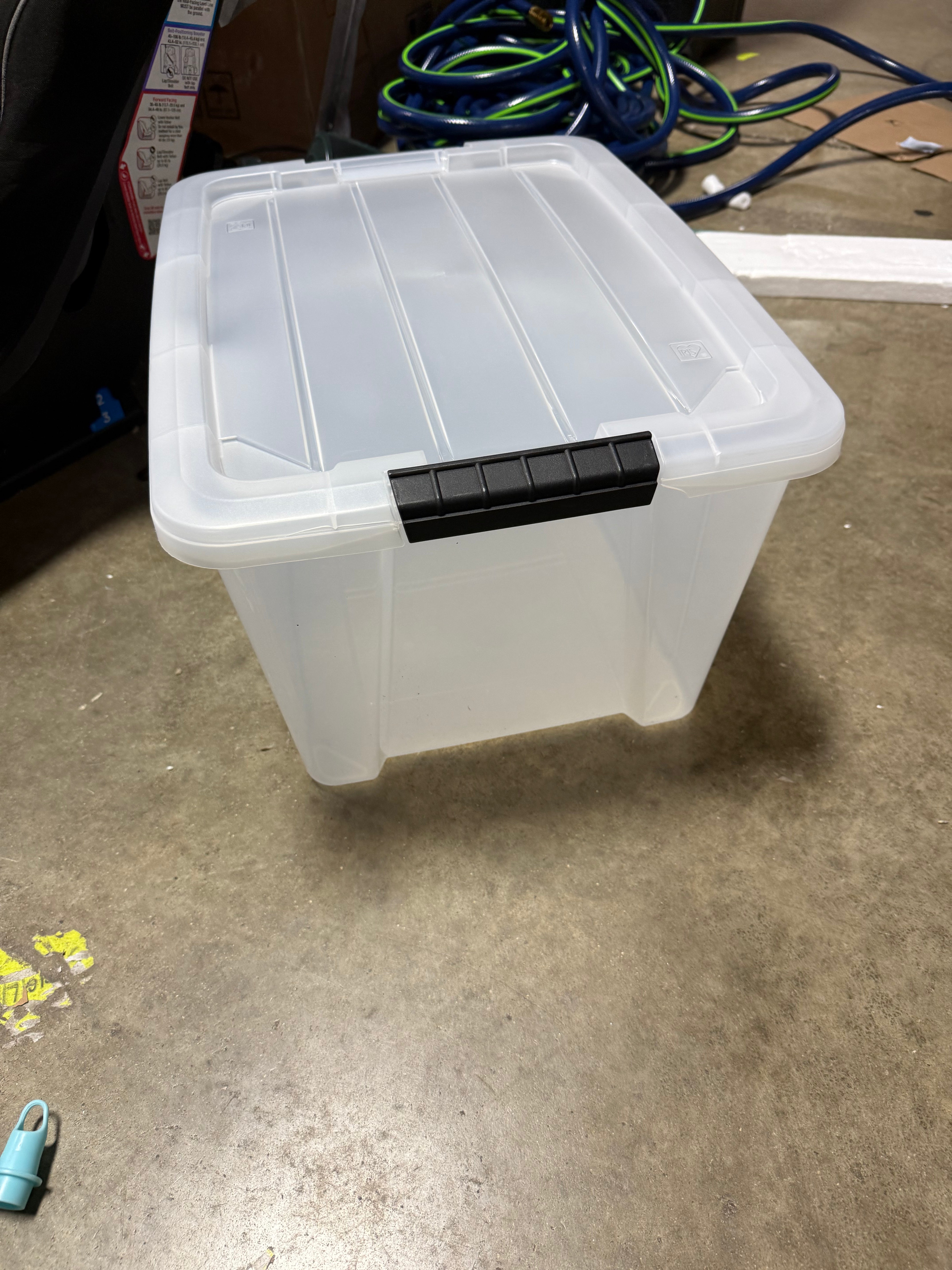 4pk Plastic Storage Container Bin Clear Pearl: Stackable Utility Totes