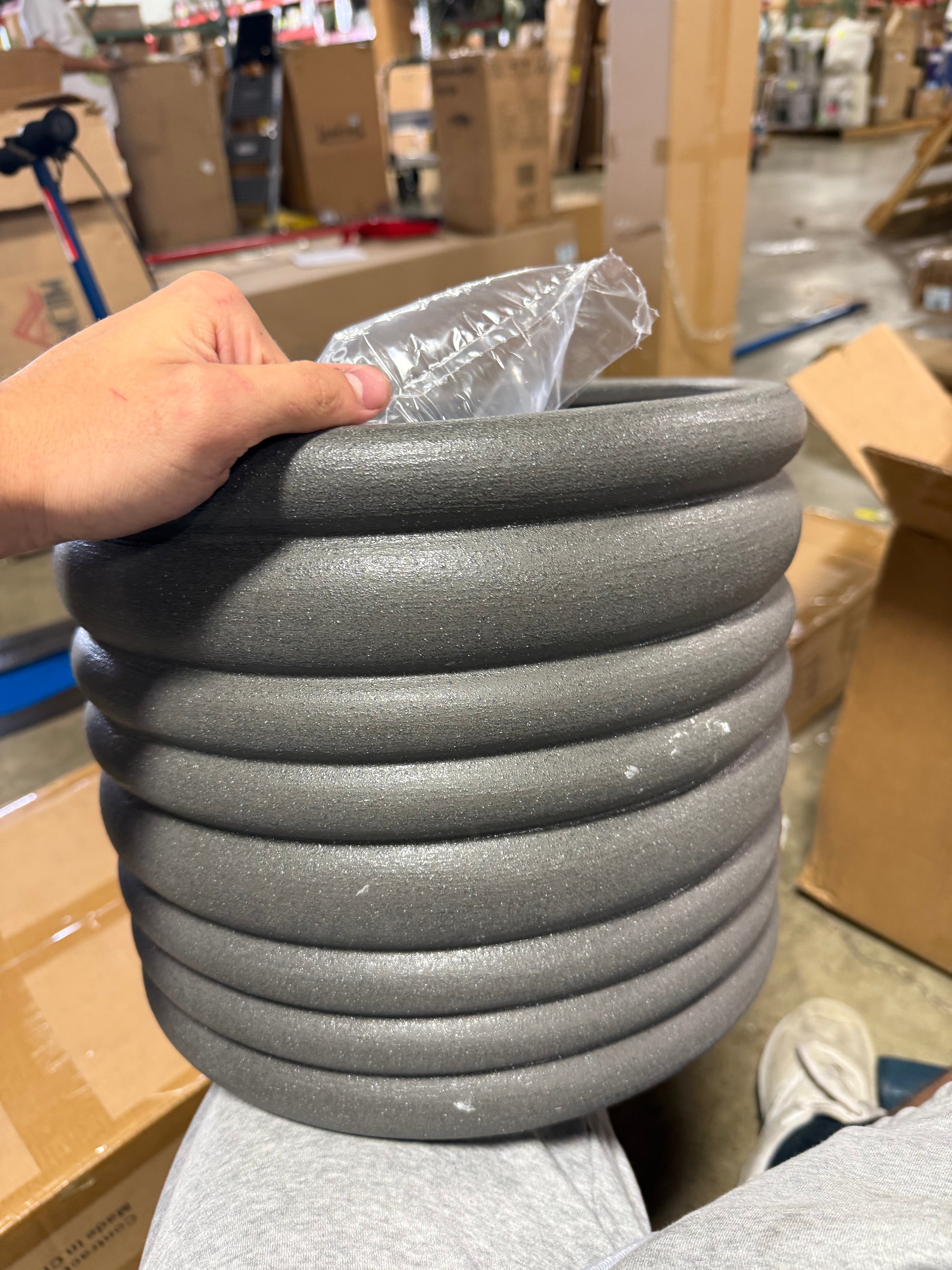 Banded Stoneware Indoor Outdoor Planter Pot