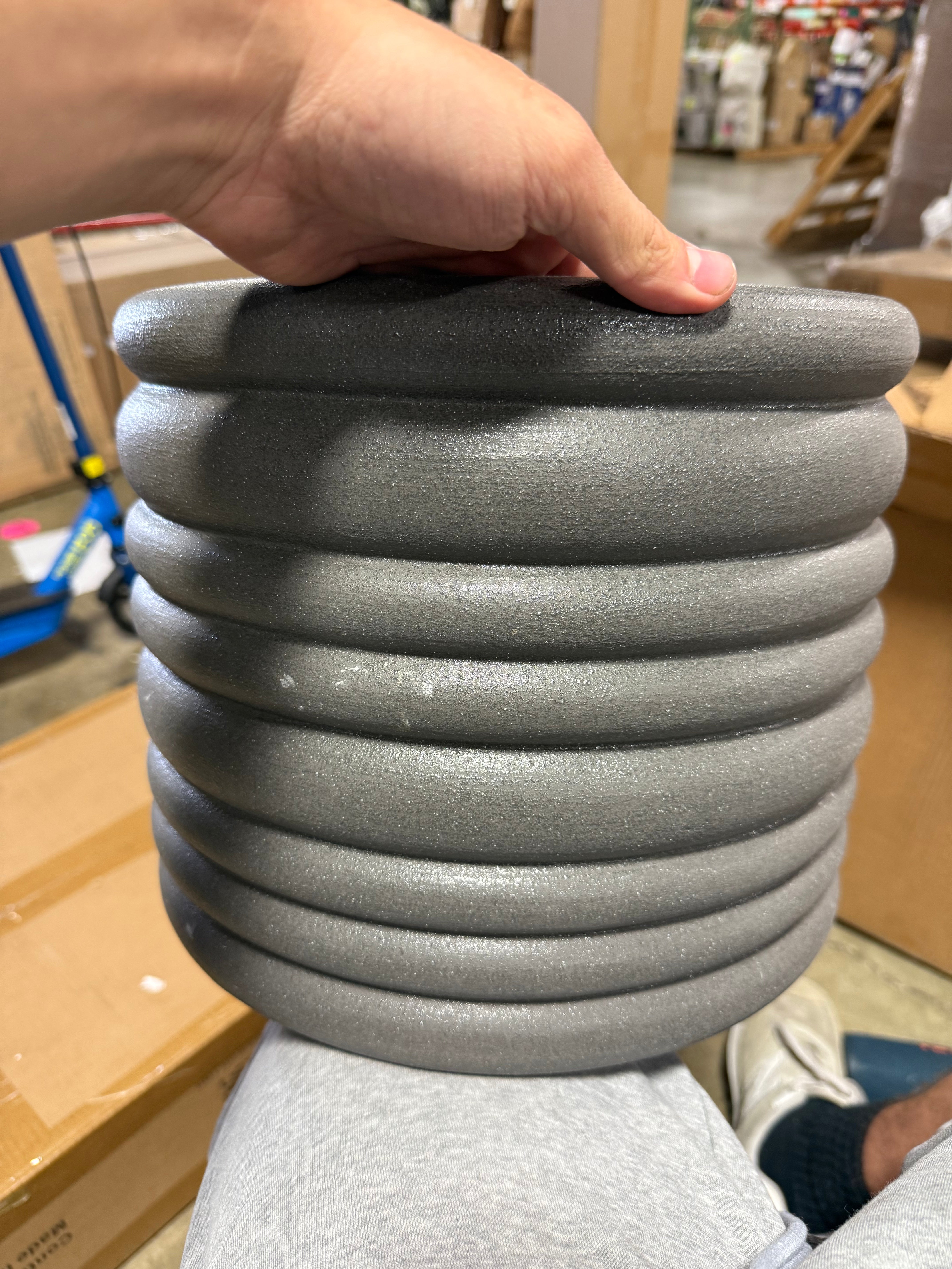 Banded Stoneware Indoor Outdoor Planter Pot