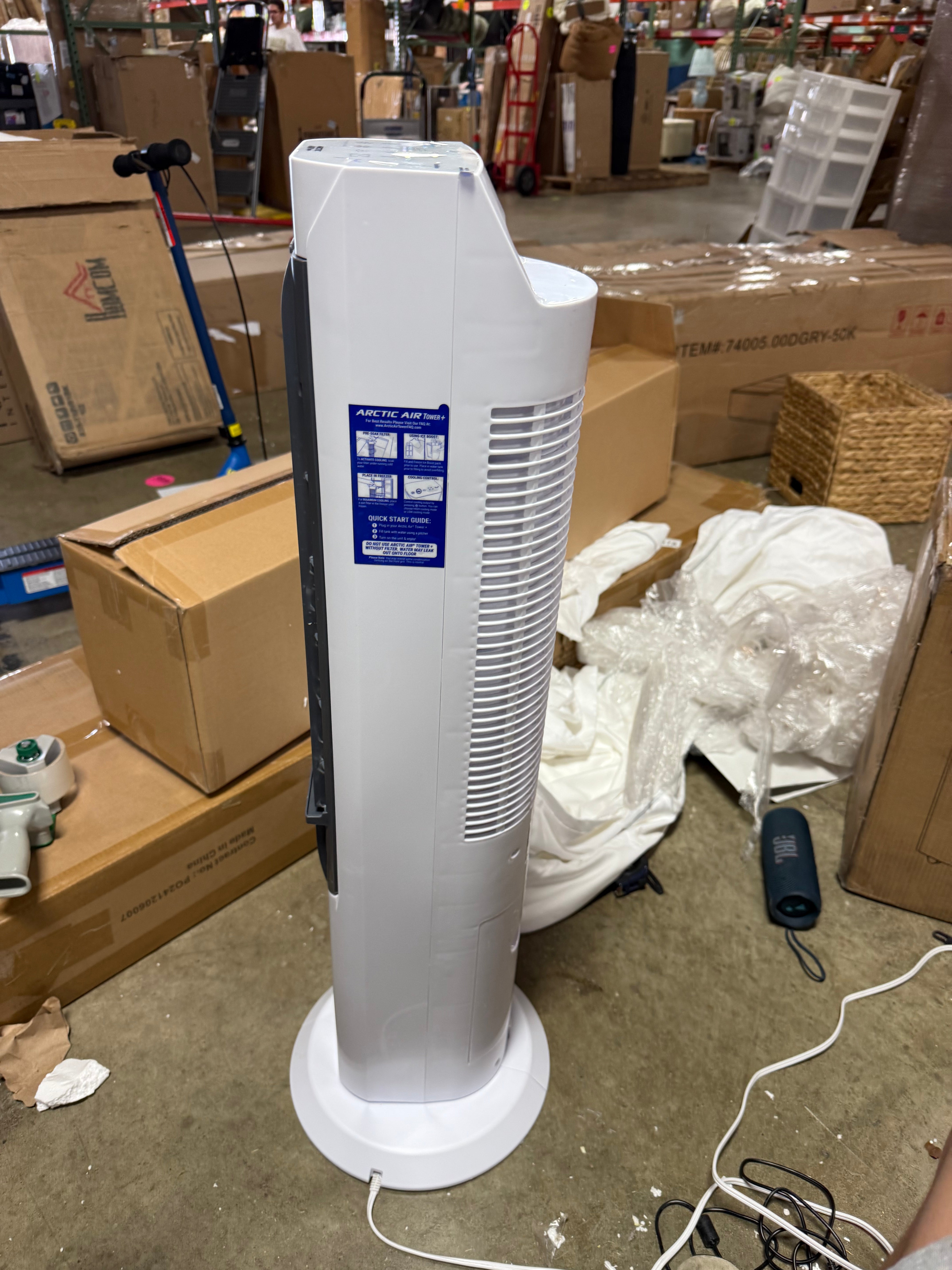 Tower + Indoor Evaporative Cooler with Oscillating and Quiet Fan Function