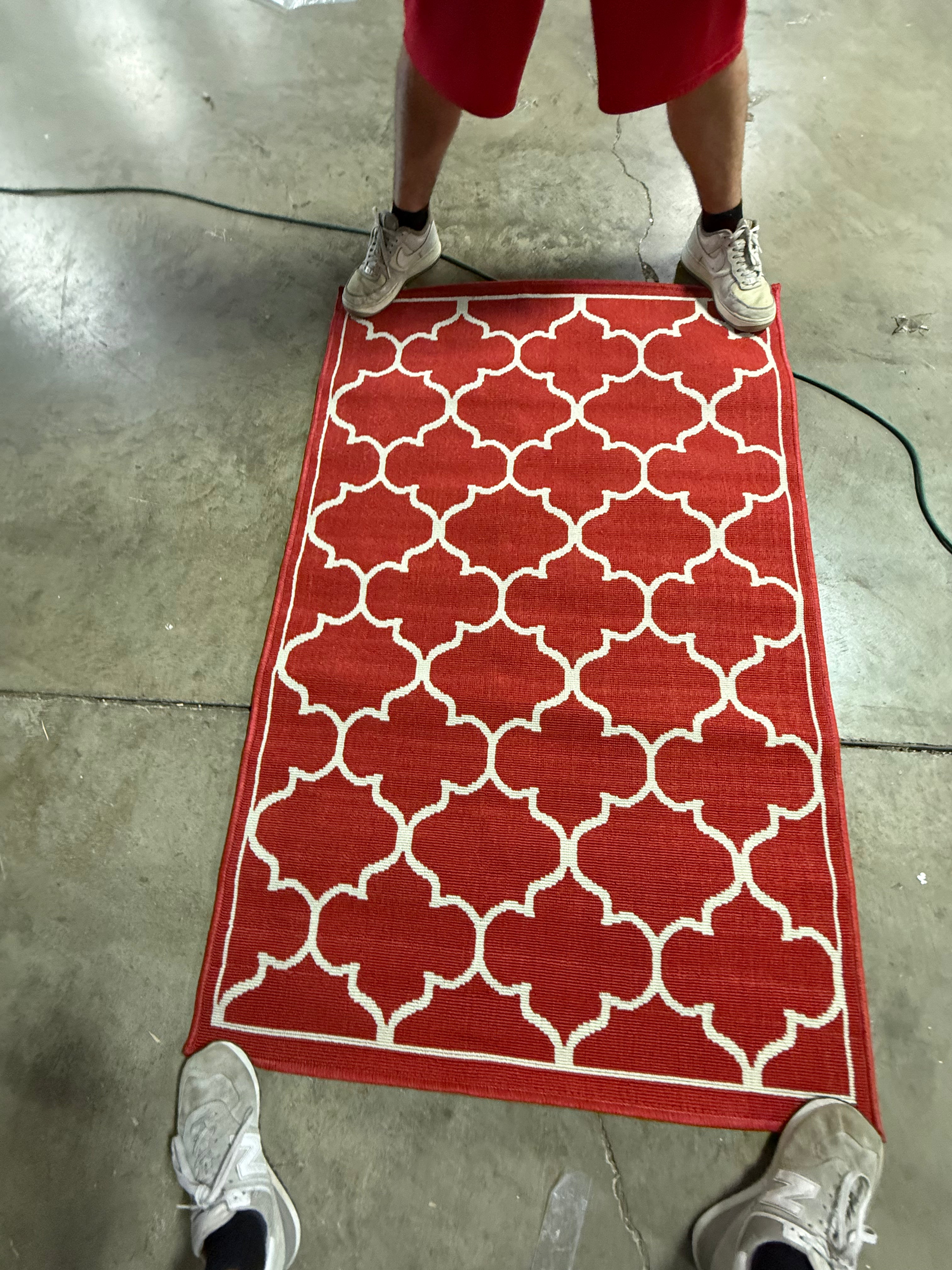 Thornhill Geometric Outdoor Rug Red/Ivory 3'3"x5'