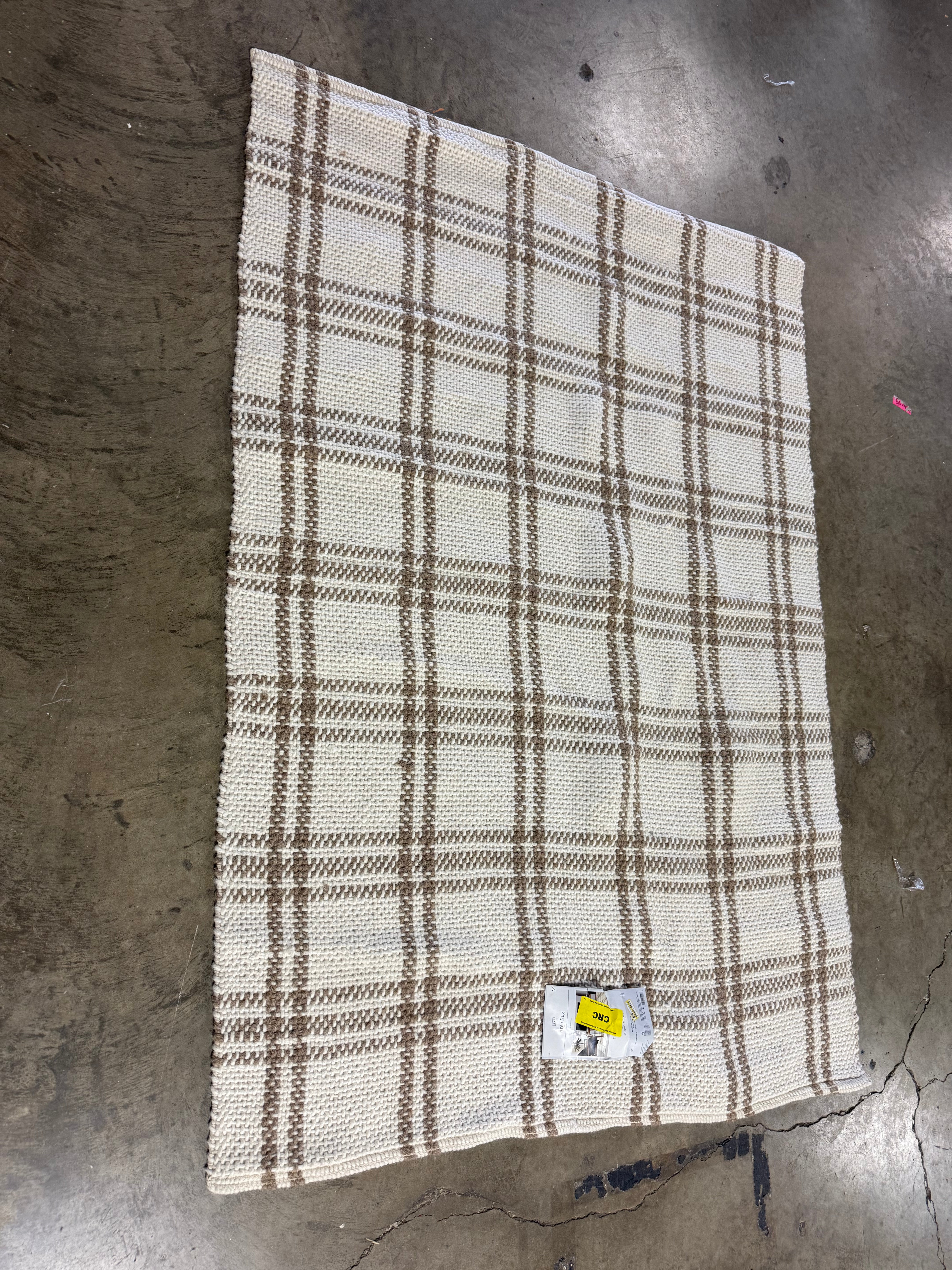 Cottonwood Handwoven Plaid Wool/Cotton Area Rug  5'x7
