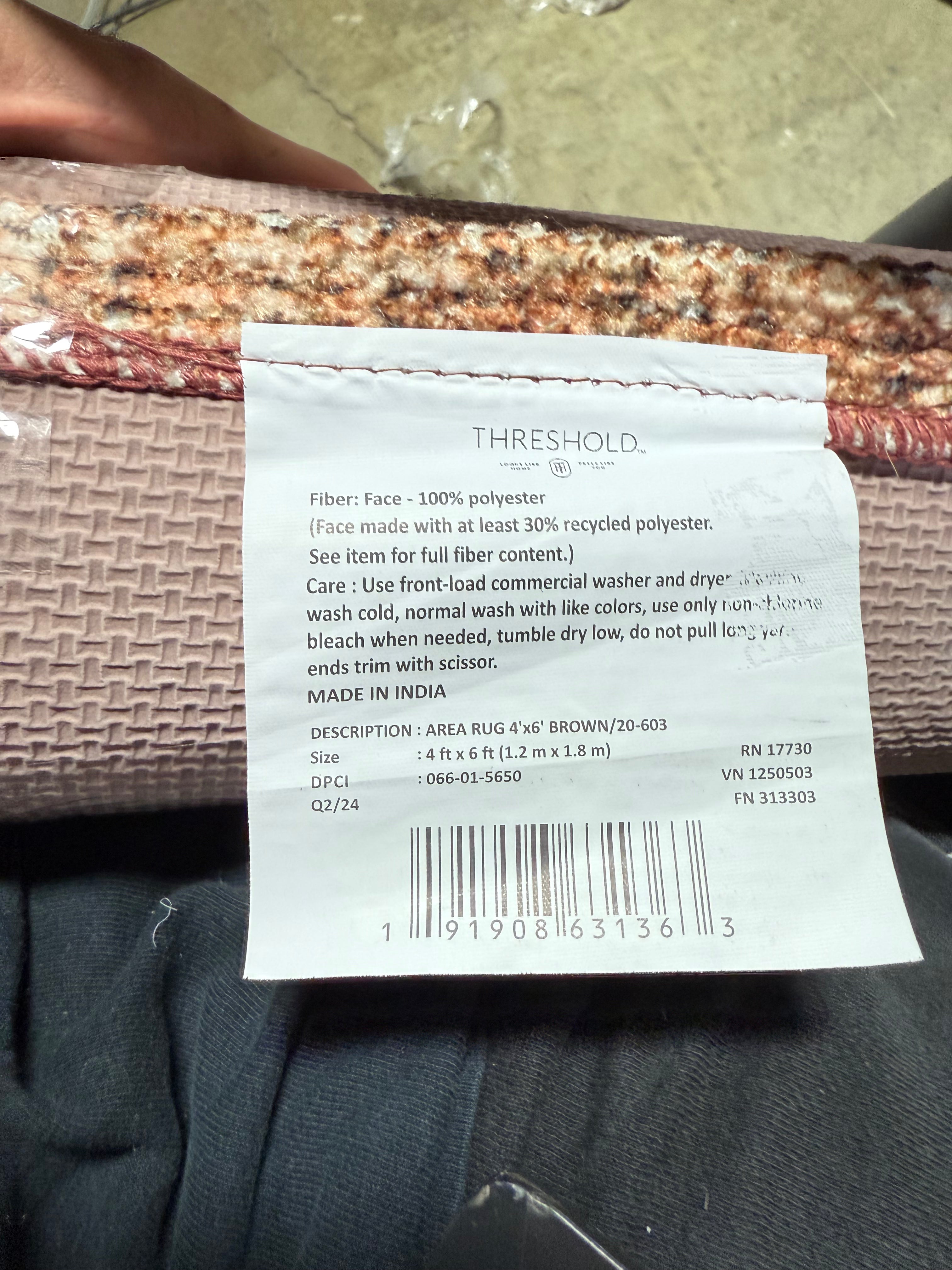 Southbury Washable Printed Diamond Persian Style Rug Rust 4'x6'