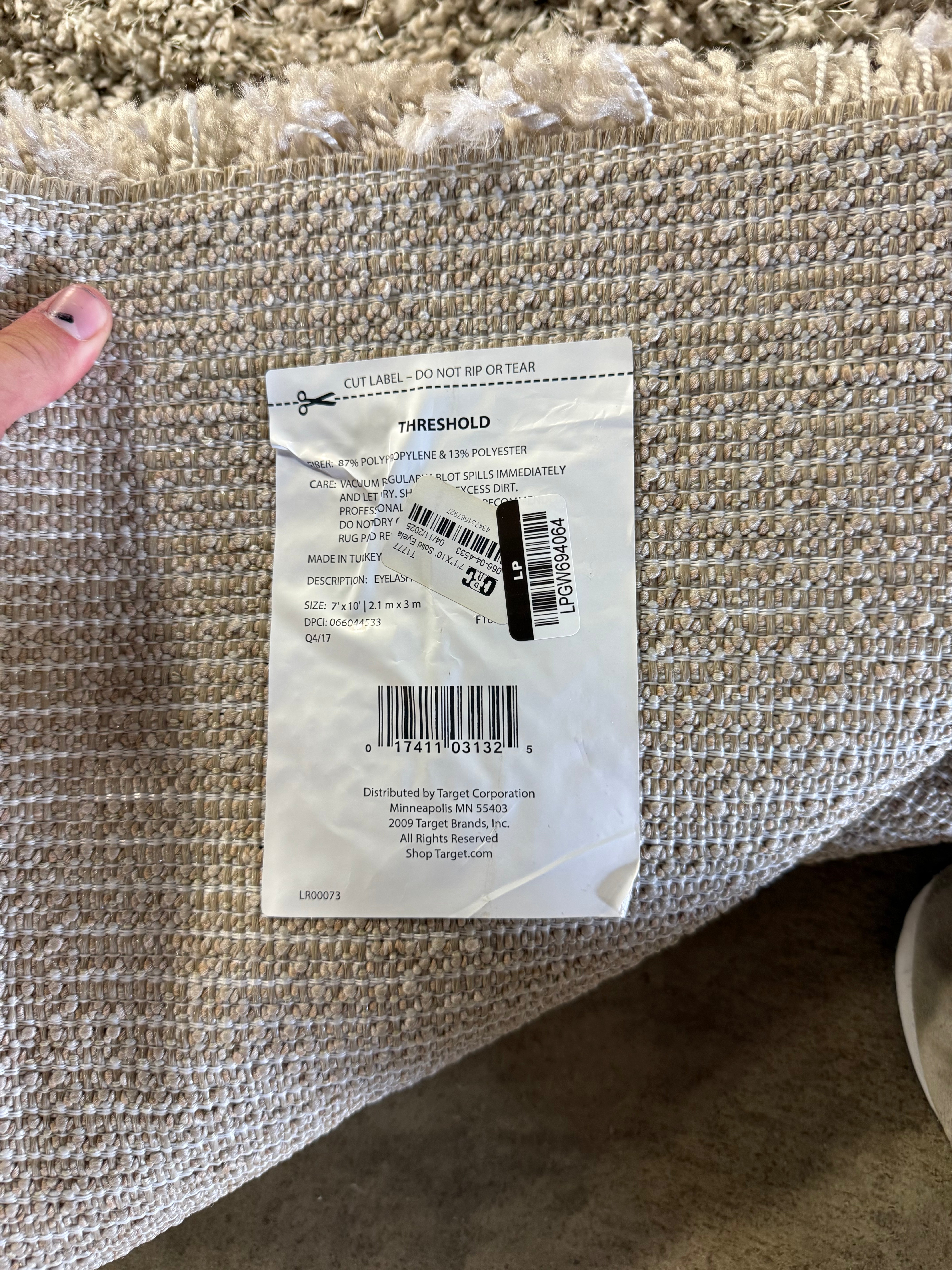 Eyelash Woven Shag Rug 7'1"x10'