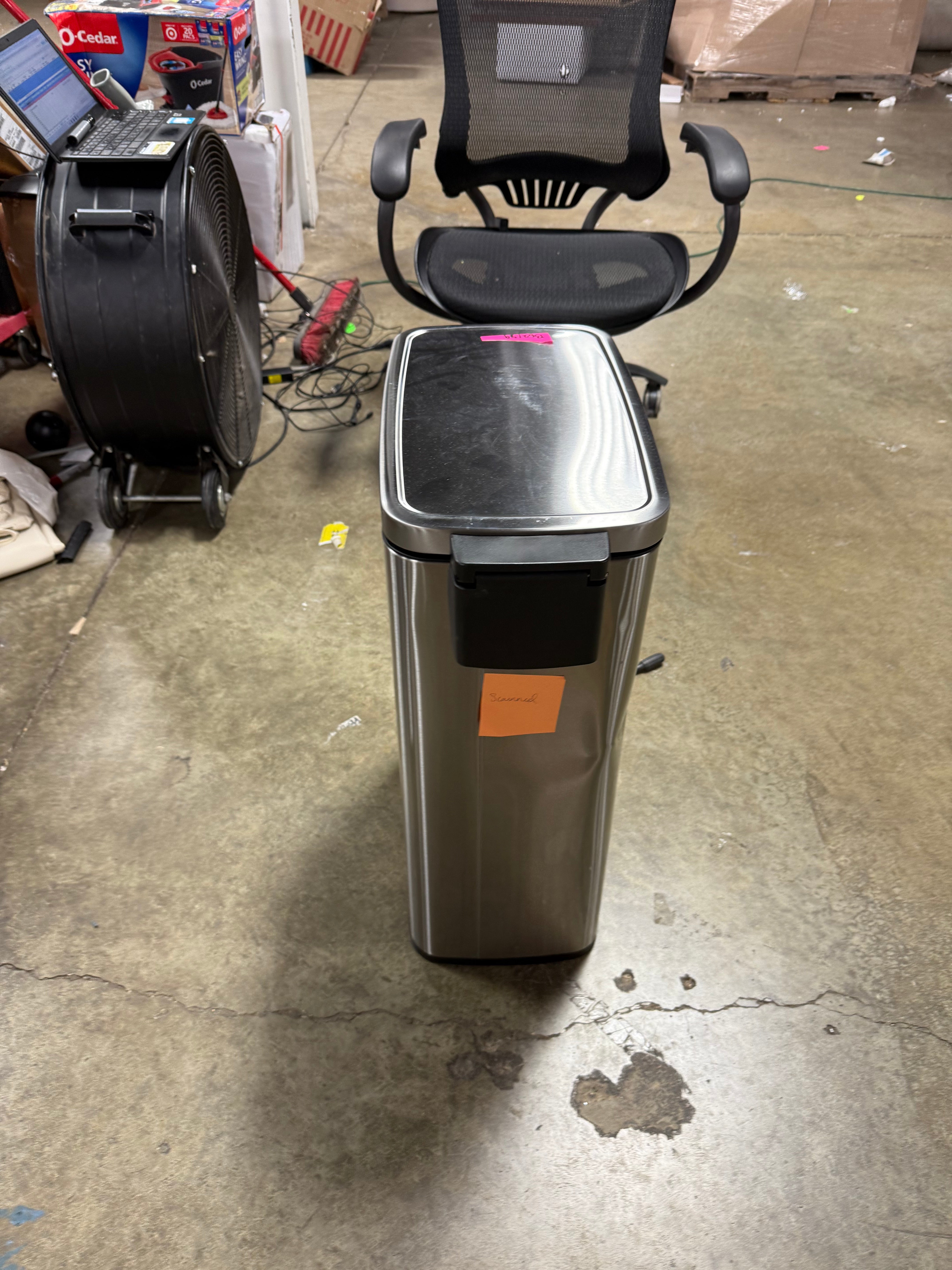 Slim Step Trash Can Silver