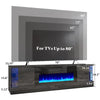 Bhhatu Fireplace TV Stand With Fireplace, Modern Wood Grain High Gloss