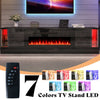 Bhhatu Fireplace TV Stand With Fireplace, Modern Wood Grain High Gloss