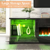 Bhhatu Fireplace TV Stand With Fireplace, Modern Wood Grain High Gloss