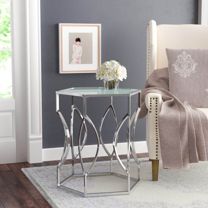 Bianca Glass Frame End Table
