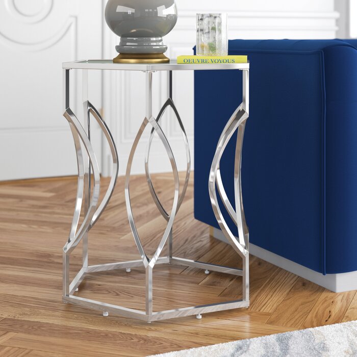 Bianca Glass Frame End Table