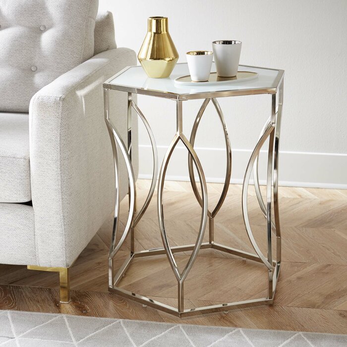 Bianca Glass Frame End Table
