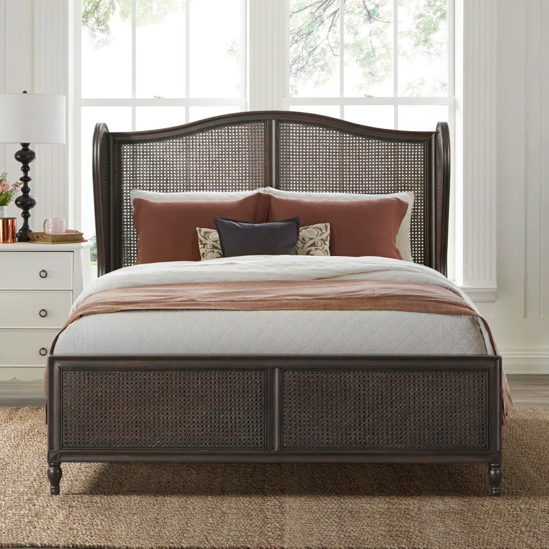 Biebel Solid Wood Wingback Headboard, Queen