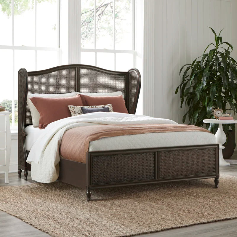 Biebel Solid Wood Wingback Headboard, Queen