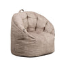Vegan Leather Bean Bag Chair with Massage Function - Grey - Medium