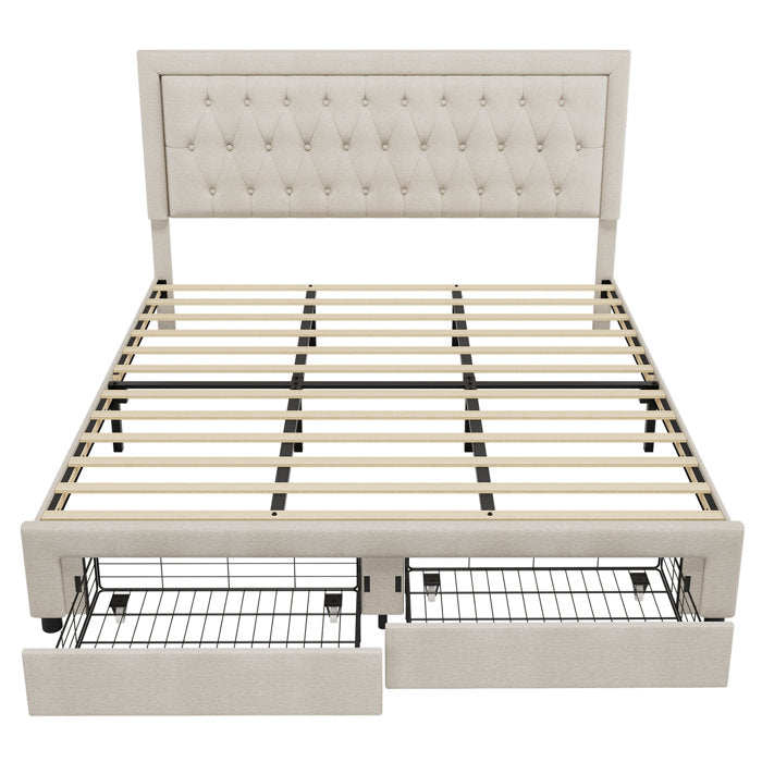 Binghamton Upholstered Platform Storage Bed with 2 drawers, King