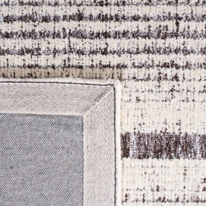 Binyomin Handmade Hand Tufted Performance Gray/Ivory Rug, Rectangle 6' x 9'