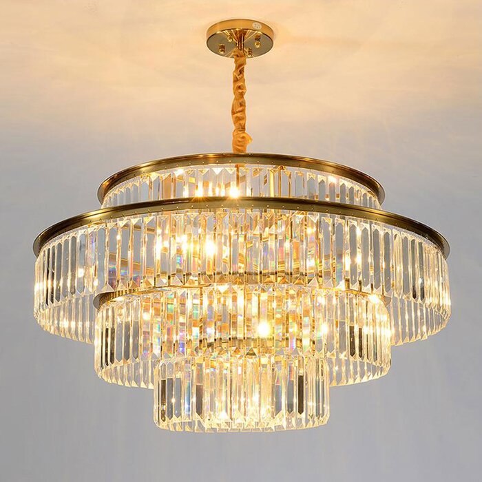 Bircheat 12 - Light Crystal Dimmable Tiered Chandelier