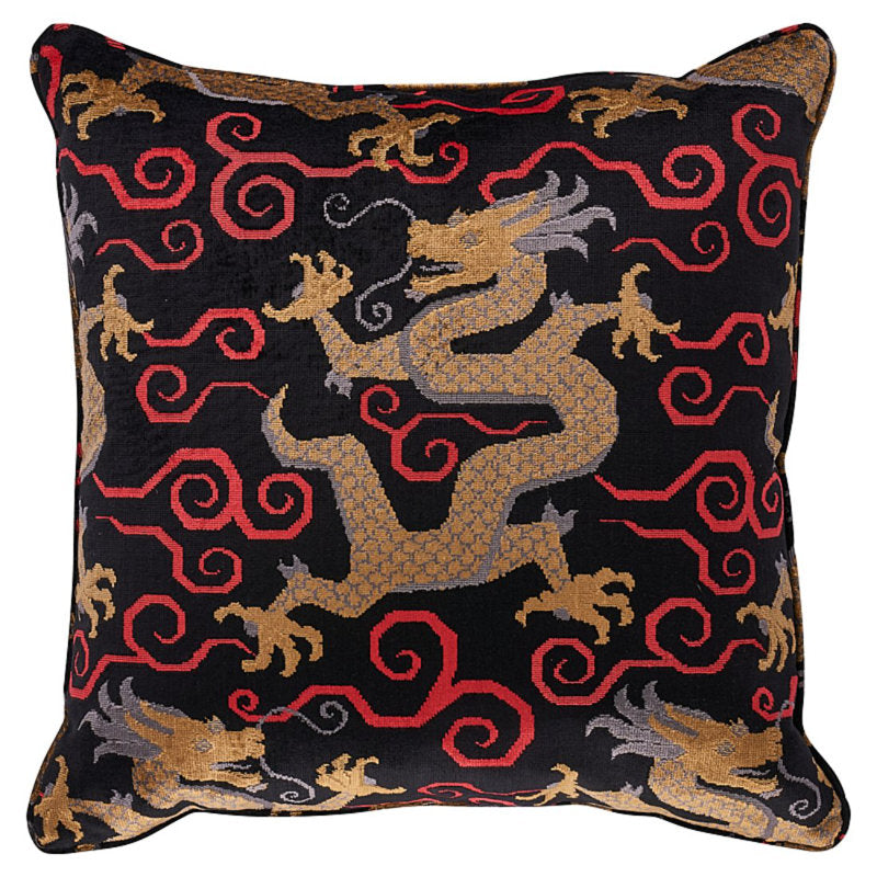 Onyx Bixi Square Throw Pillow