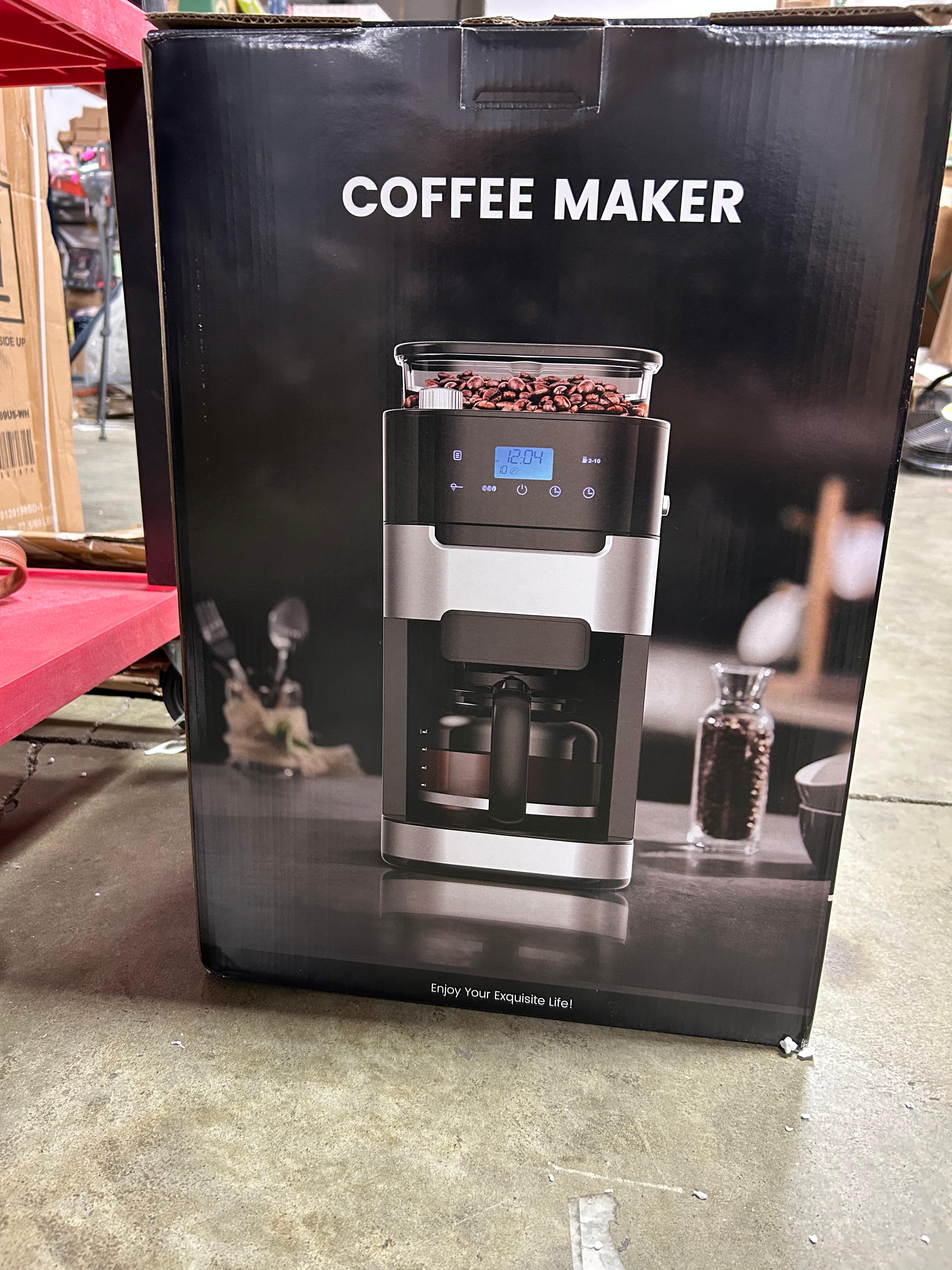 10-Cup Digital Drip Coffee Maker with Built-In Grinder
