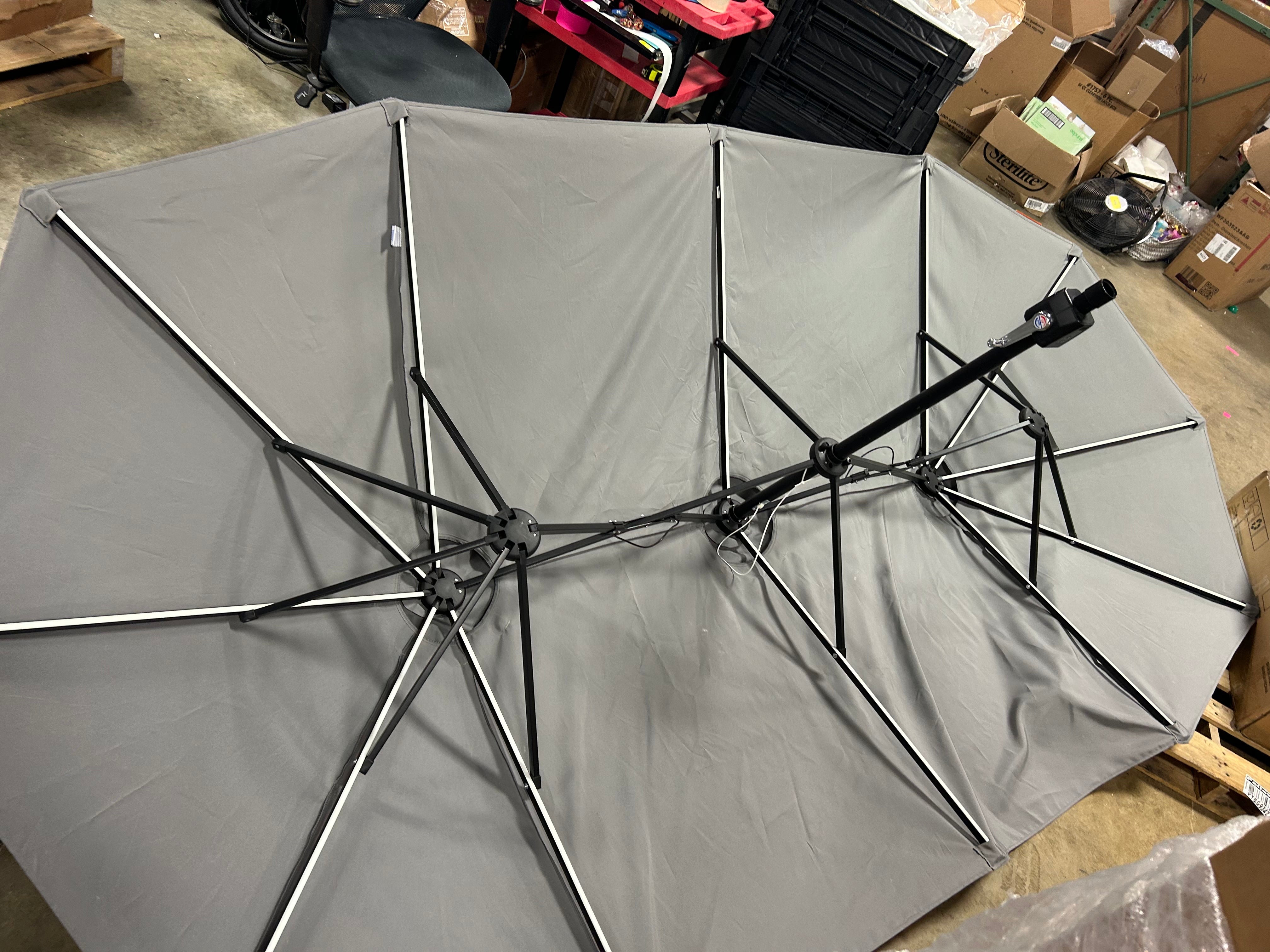 Patio Double-Sided Solar LED Market Umbrella Crank Base