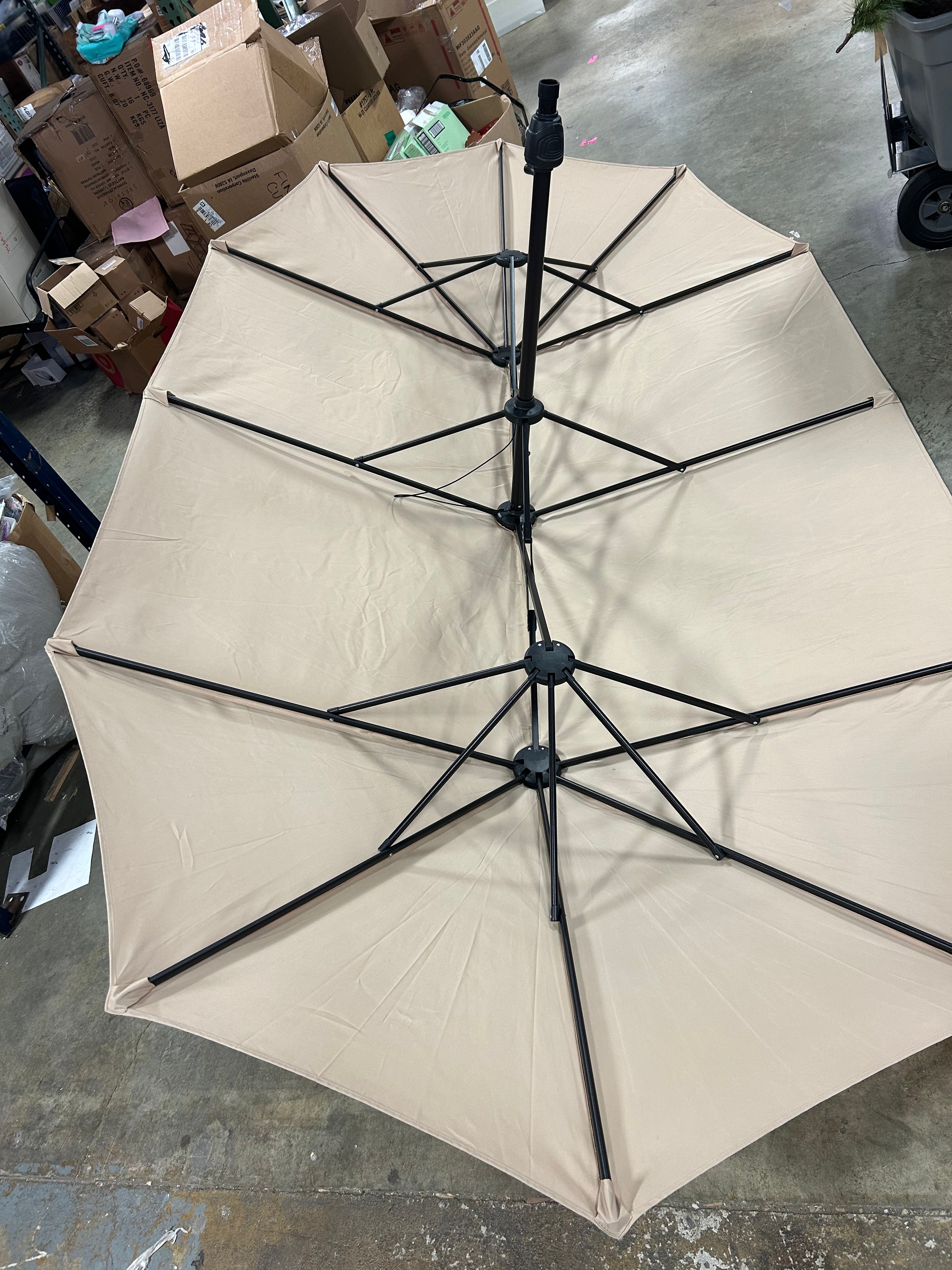 Patio Double-Sided Umbrella Crank Outdoor Garden Market Sun Shade