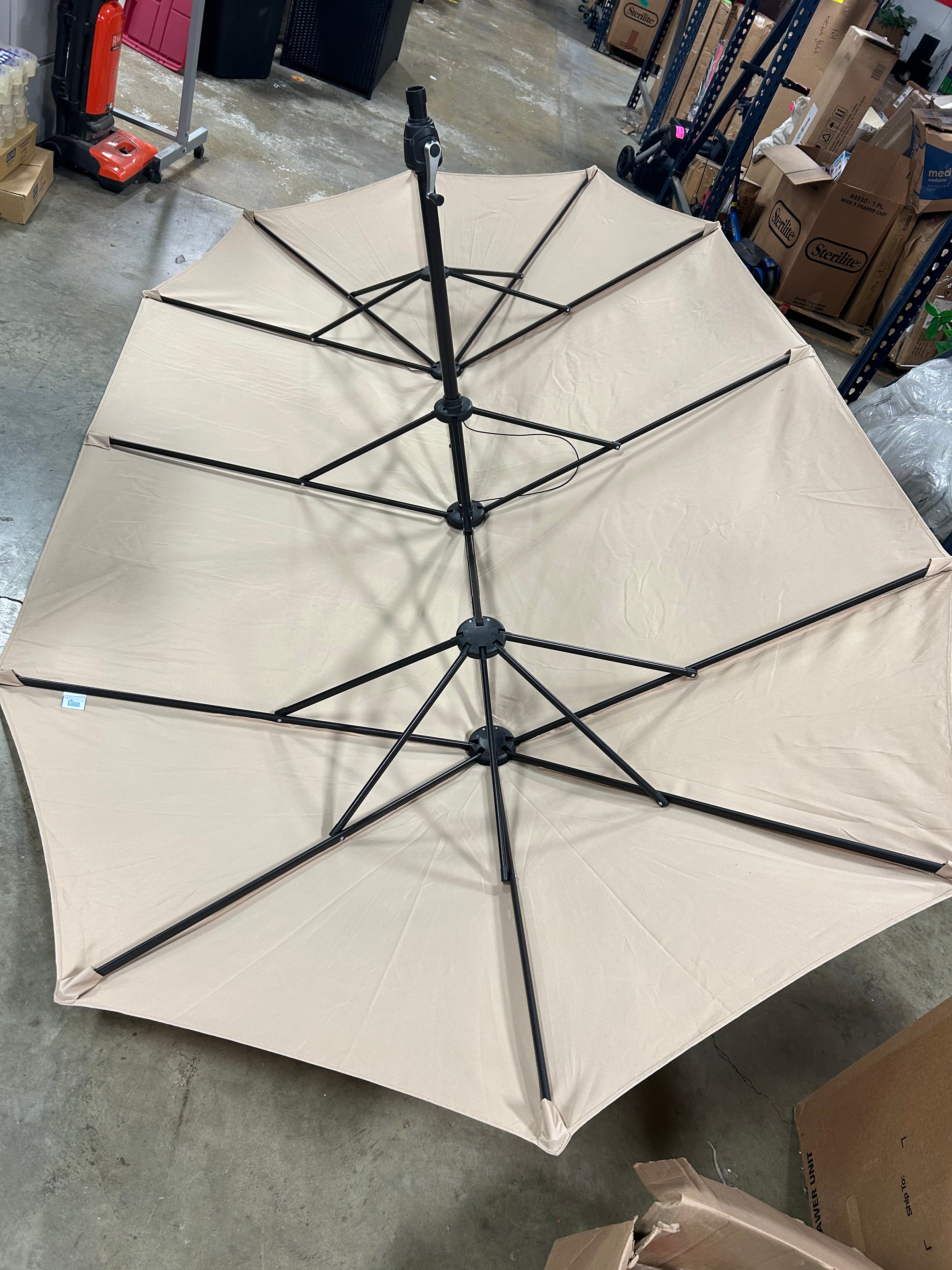 Patio Double-Sided Umbrella Crank Outdoor Garden Market Sun Shade