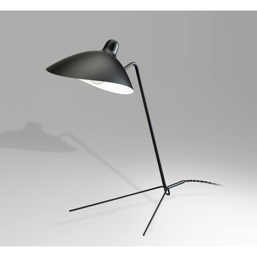 Black Steel Frame Table Lamp With Aluminum Shade