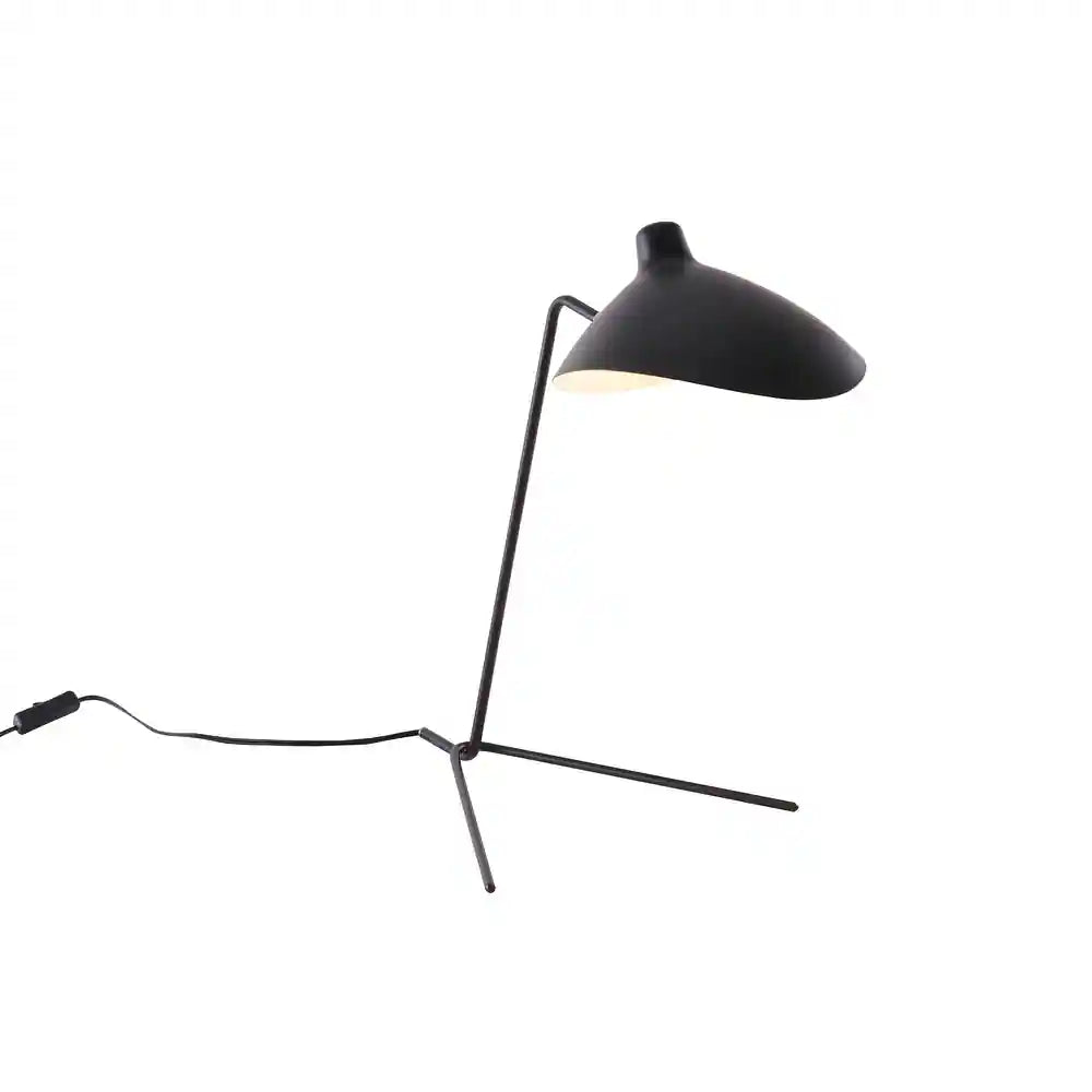 Black Steel Frame Table Lamp With Aluminum Shade