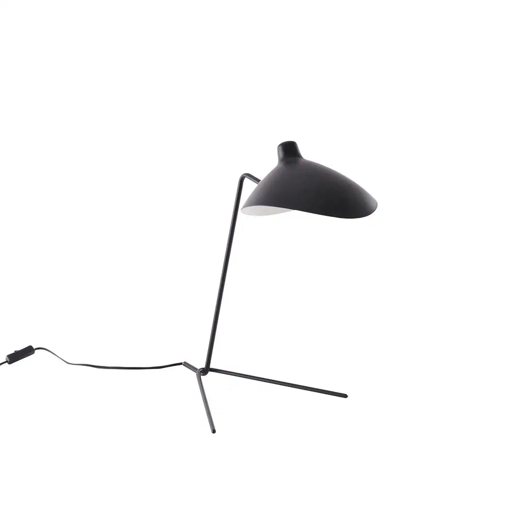 Black Steel Frame Table Lamp With Aluminum Shade