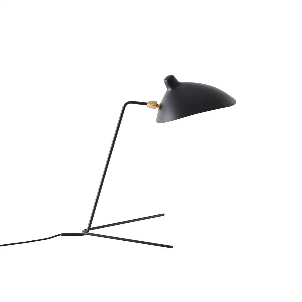Black Steel Frame Table Lamp With Aluminum Shade