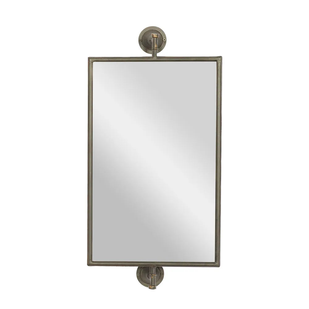 Wood Industrial Wall Mirror - Black