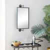 Wood Industrial Wall Mirror - Black